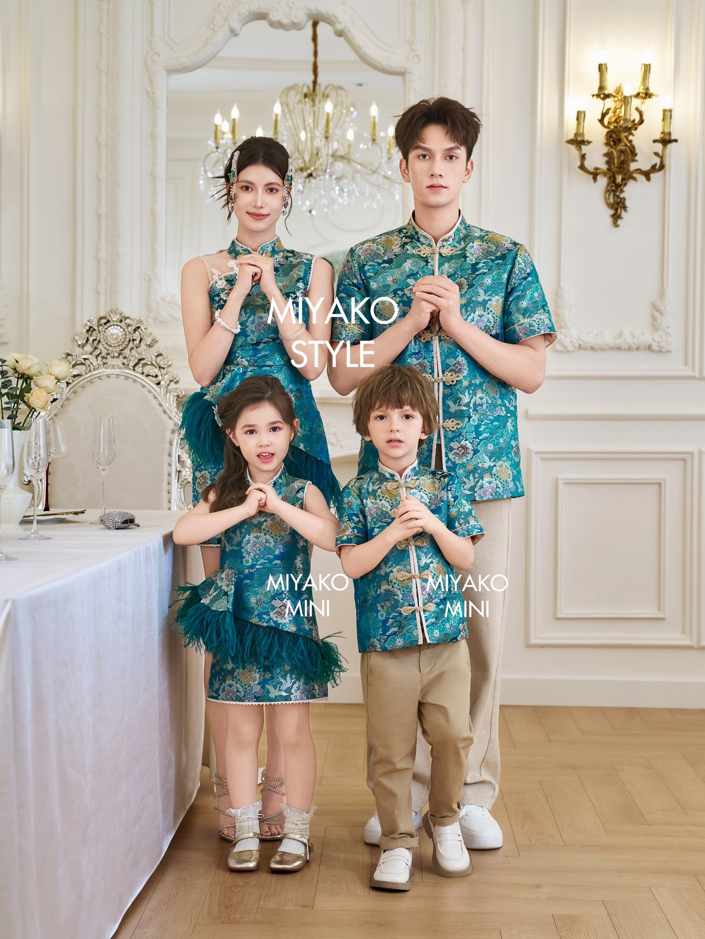 【名门望族】Noble Premium Fur Dress in Peacock Blue 孔雀蓝女装连身裙