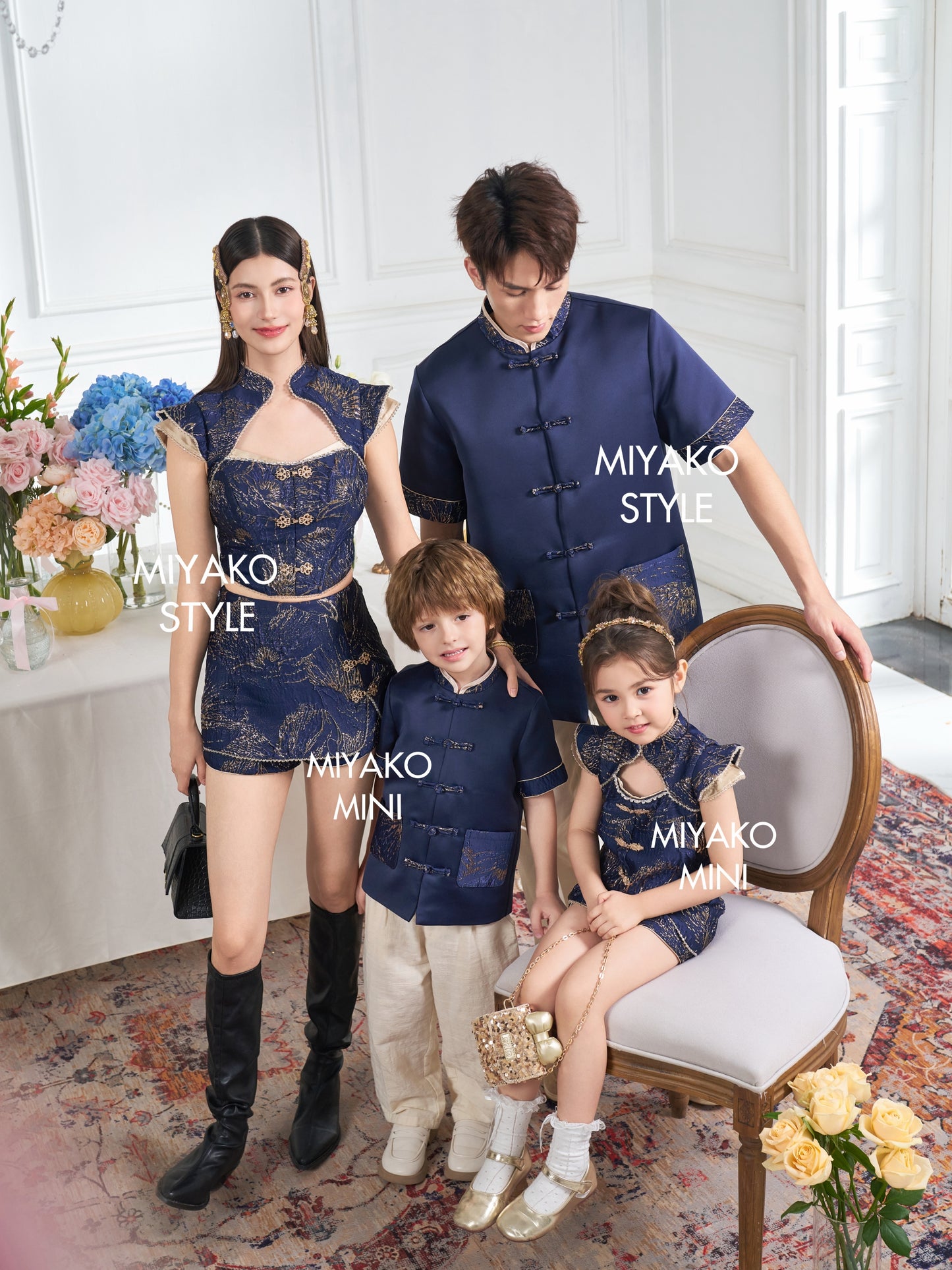 【人气男团】Revolution Premium Cheongsam Men Suit 深蓝色男唐装