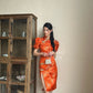 【华丽转身】Li Cheongsam skirt in Orange 橘色半裙 ( Skirt Only)