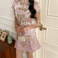 【女团】Roseanne Cheongsam skirt in Pink 粉金色半身裙 (Skirt Only)