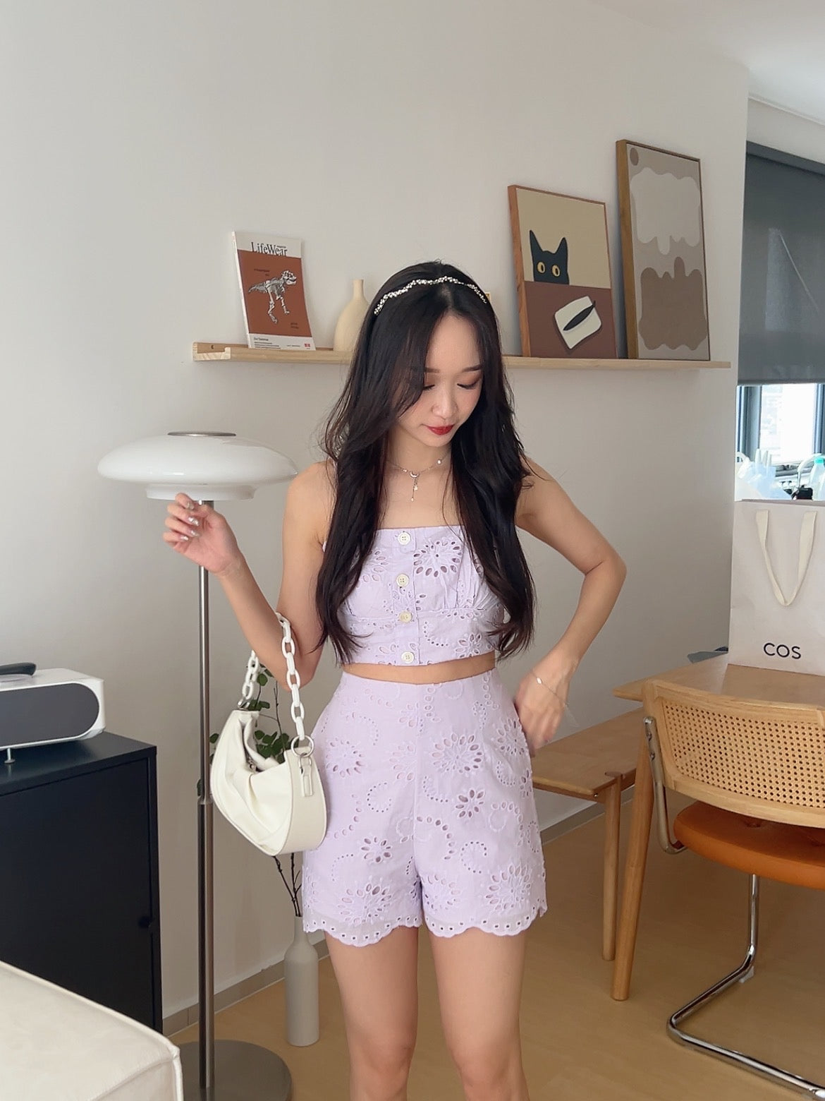 Summer Cotton Eyelet Bottom in Purple