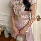 【女团】Roseanne Cheongsam crop top in Pink 粉金色上衣 ( Top Only)