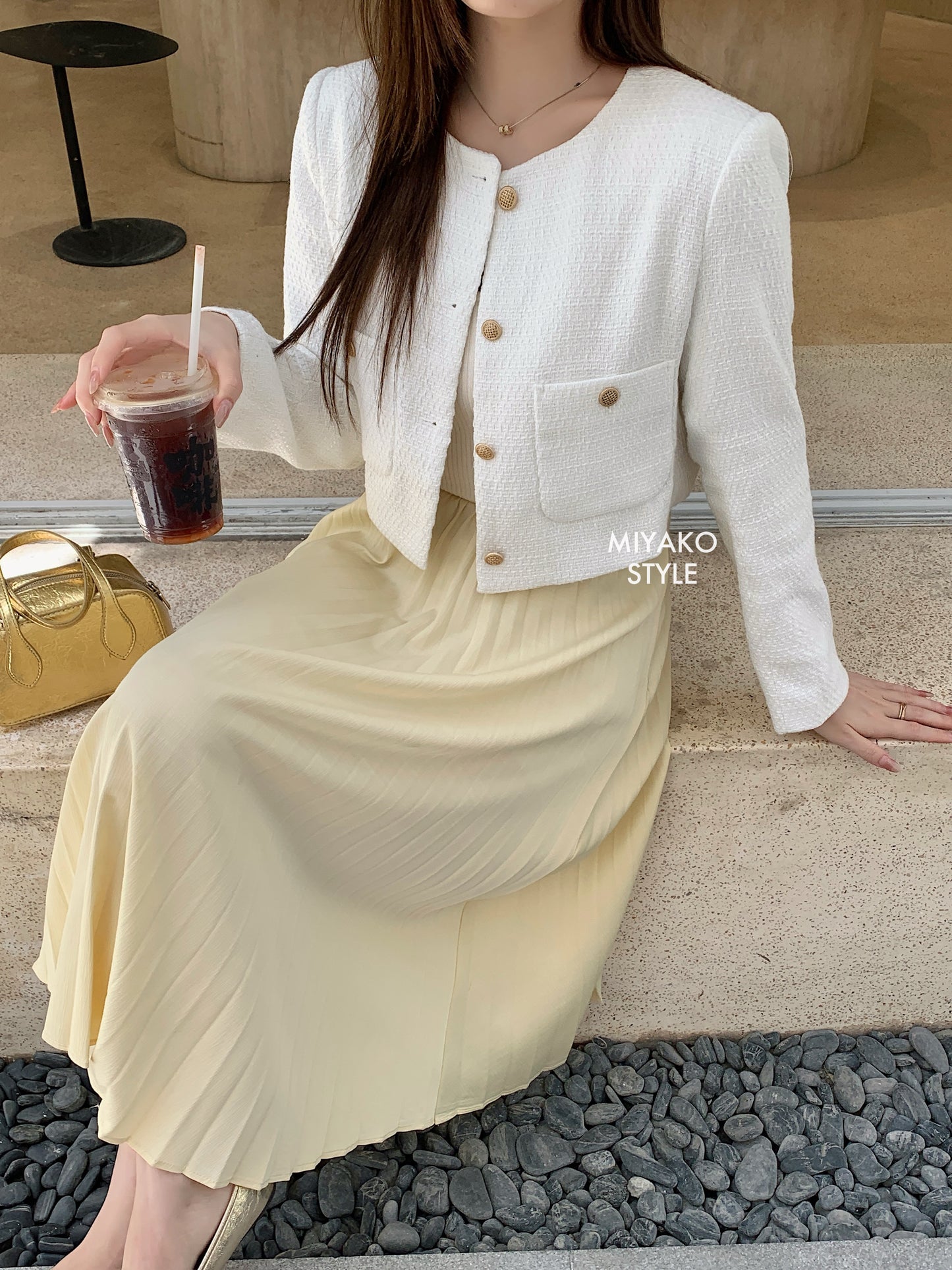 Coco Tweed Jacket in White
