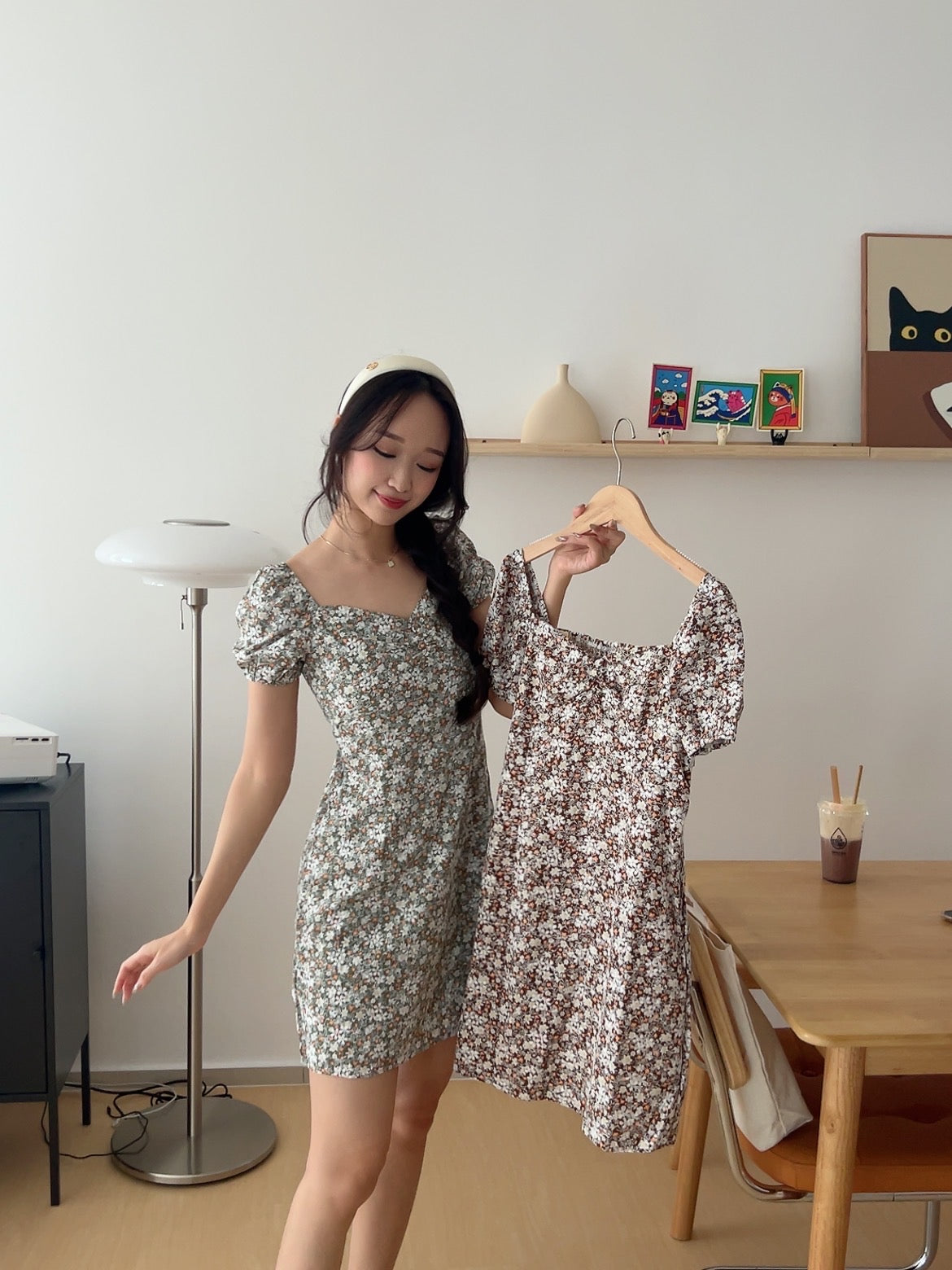 Jane Vintage Dress in Brown
