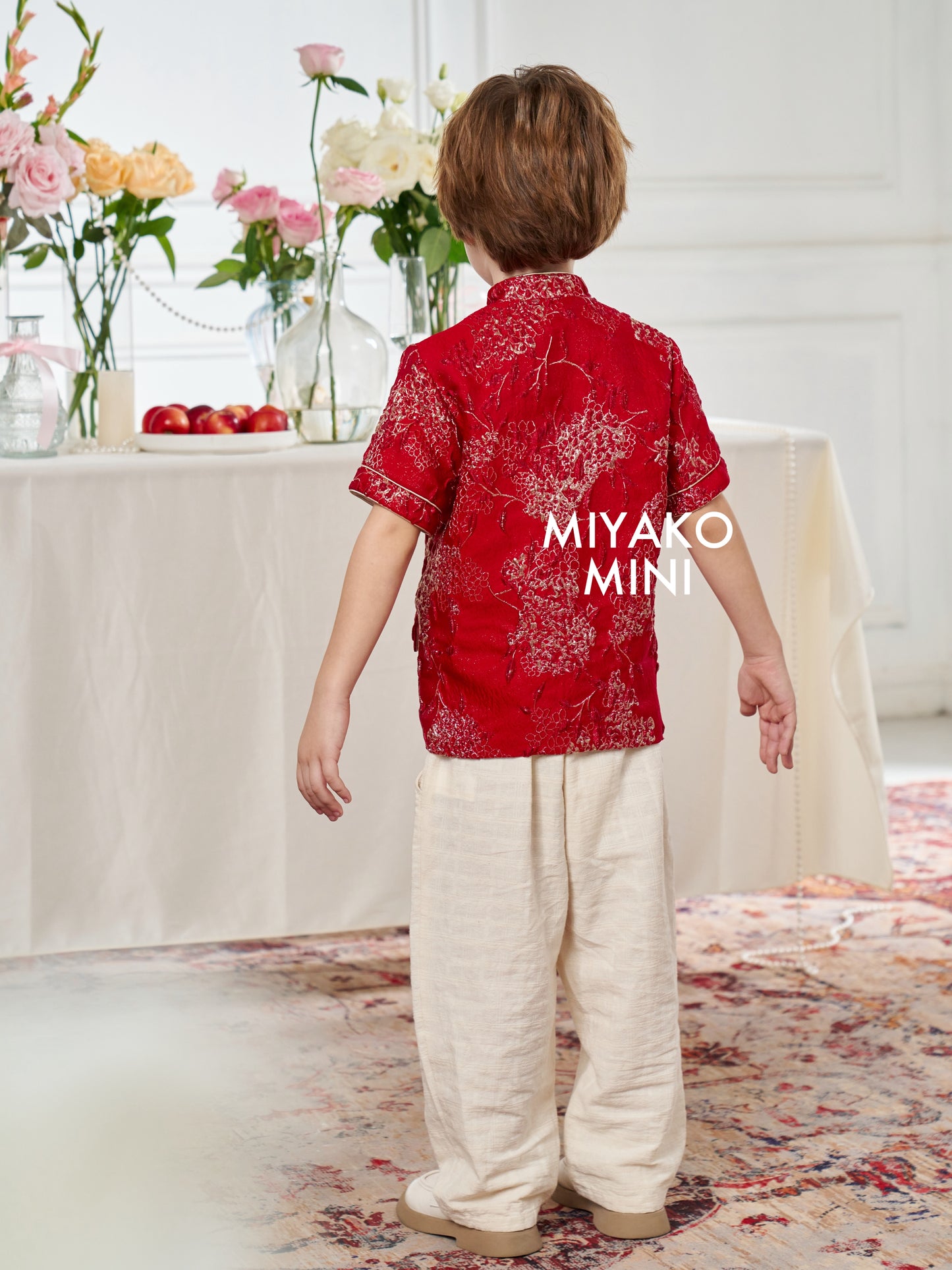 【名门望族】Noble Premium Boy Suit Cheongsam in Red 红色小男孩唐装