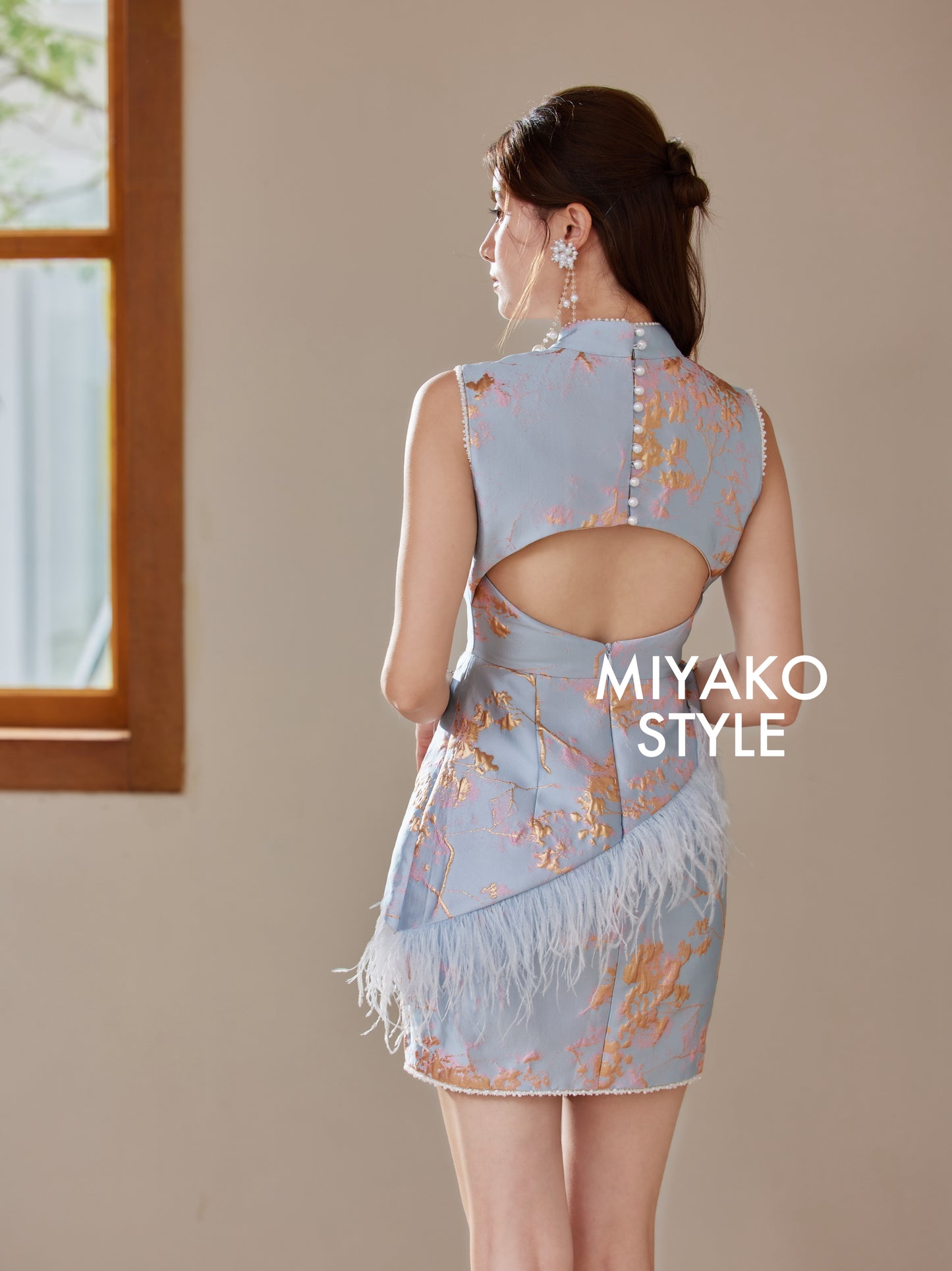 【名门望族】Noble Premium Fur Dress in Blue 蓝色女装连身裙