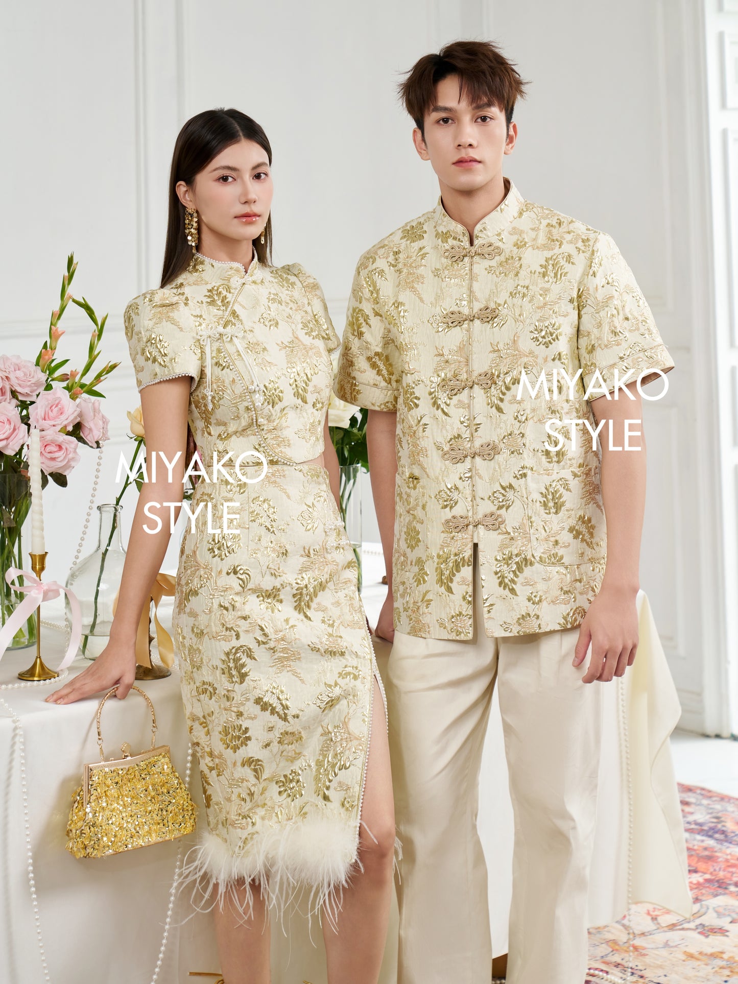 【春风得亿】Millions Premium Men Suit in Gold 金色男唐装