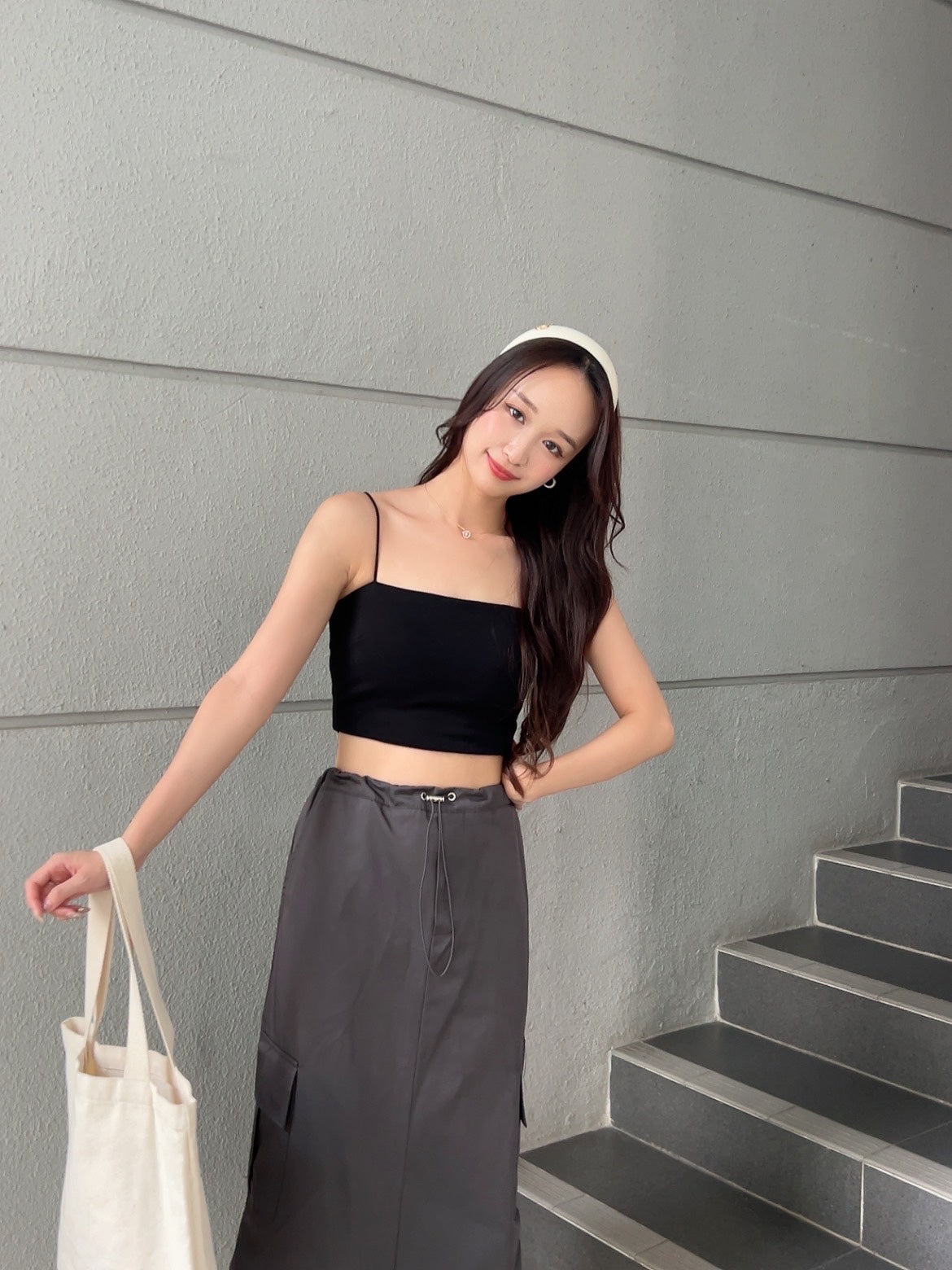 Premium Bra Crop Top in Black