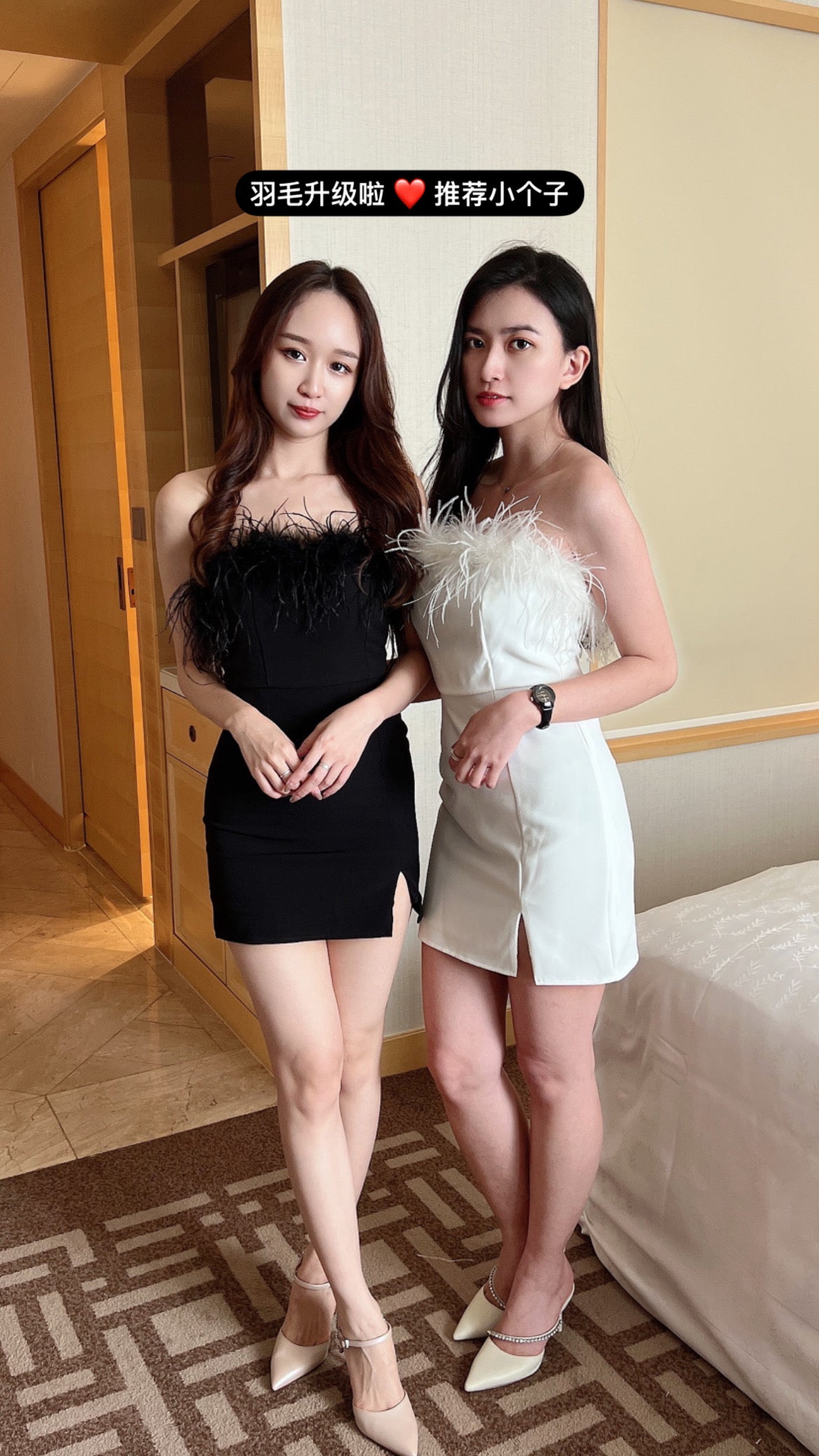 Emelyn Furry Dress in Black