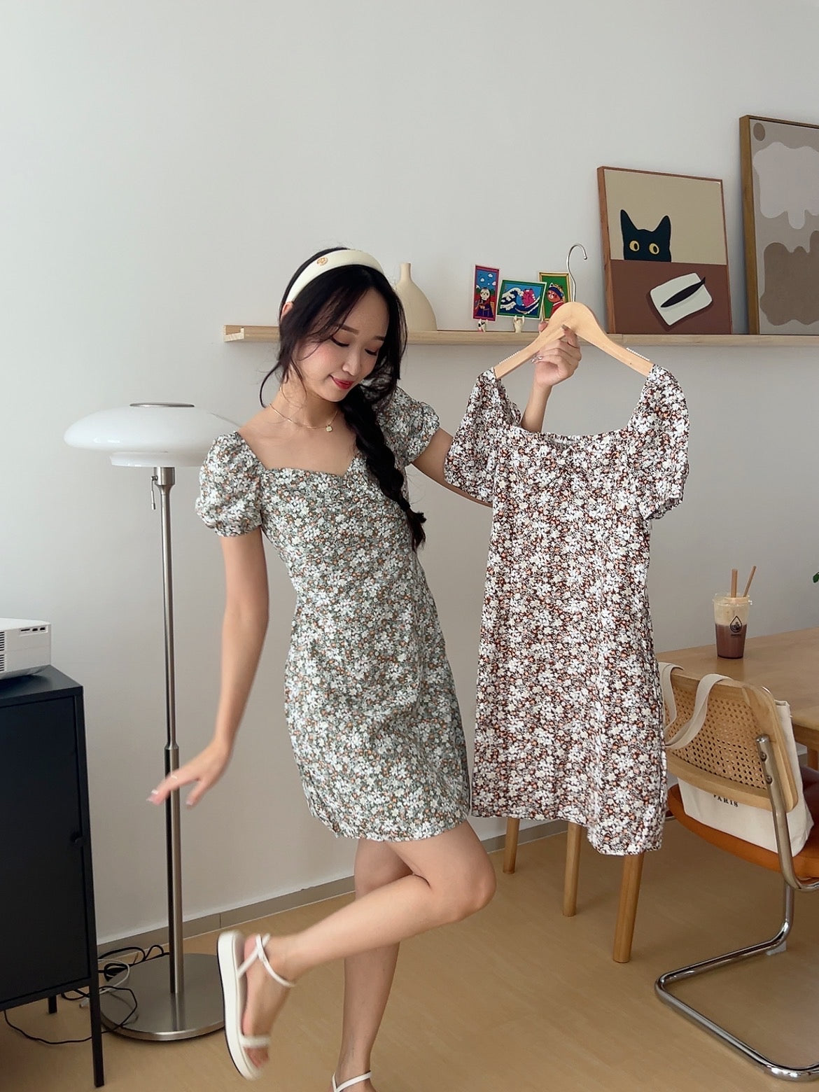 Jane Vintage Dress in Brown