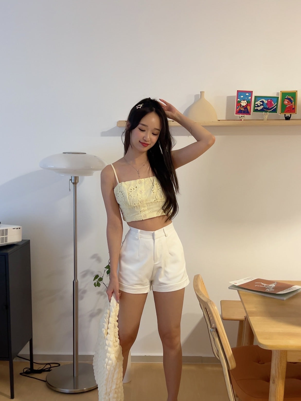 Summer cotton eyelet bottom Yellow