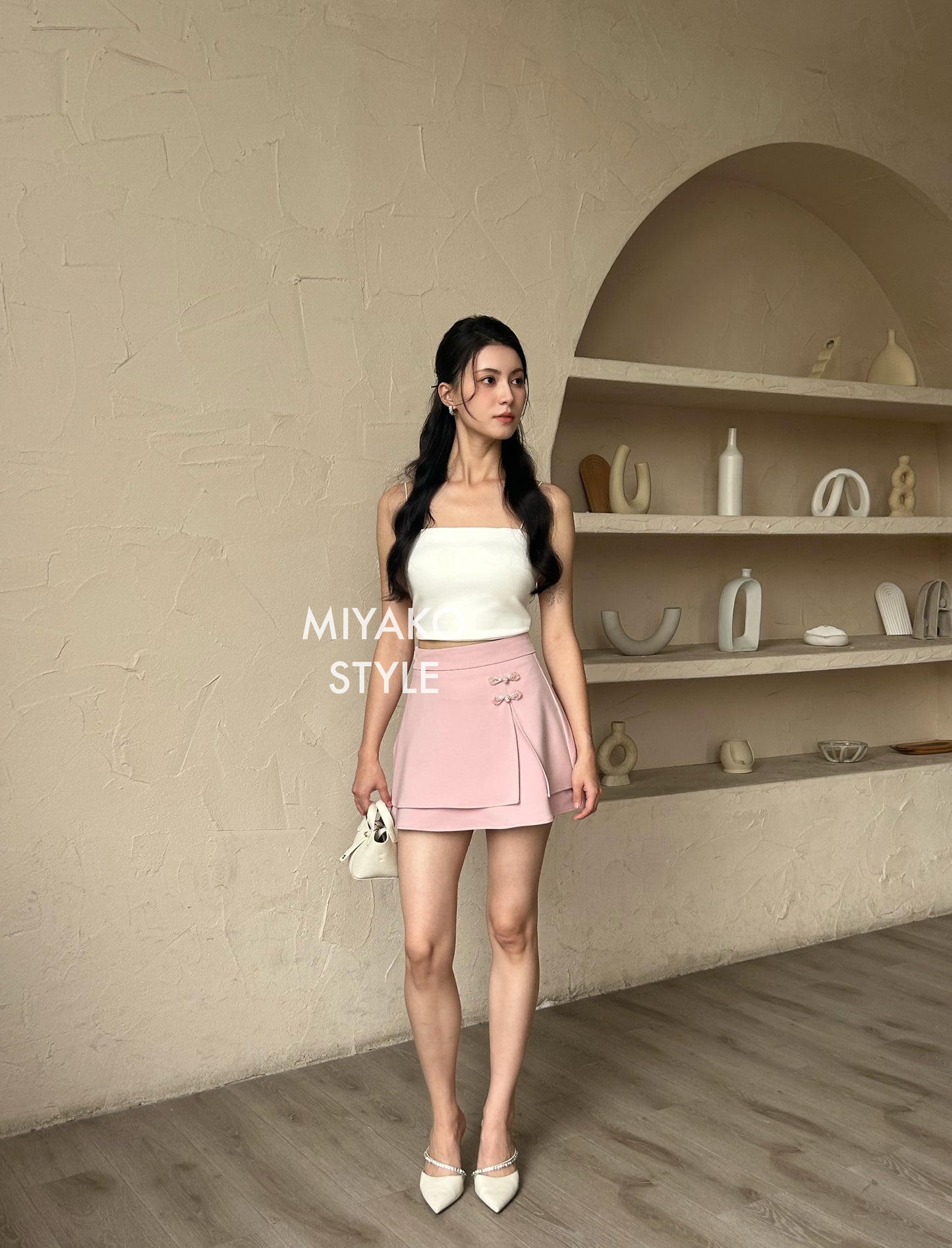 【东方美】Oriental double layer mini skirt in pink 粉色新中式半身裙
