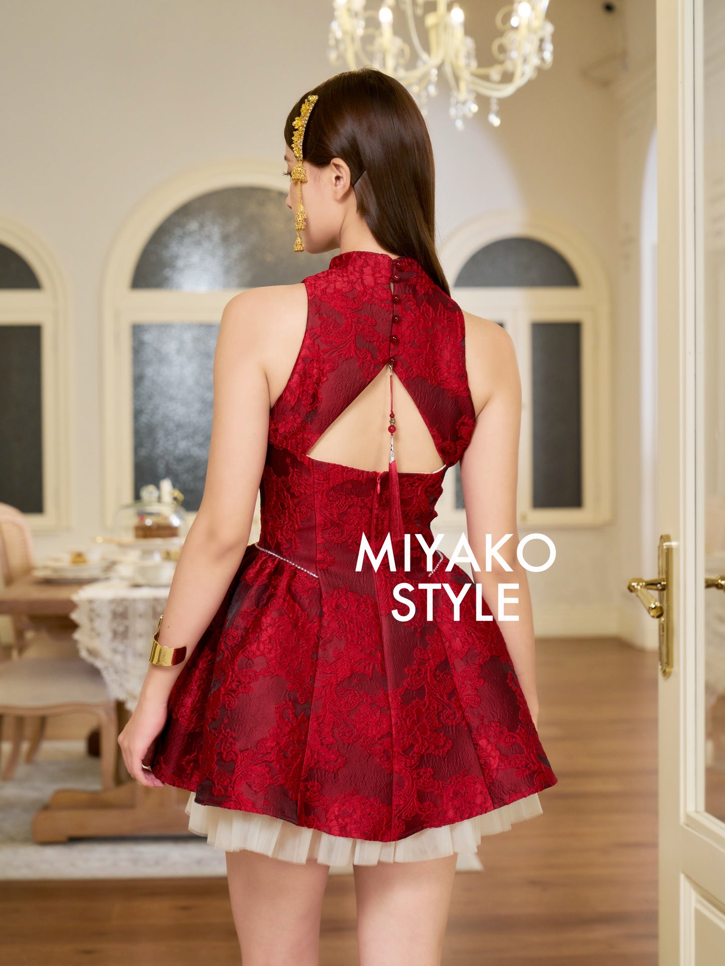 【华灯初上】Red Velvet Sleeveless Mini Dress 女装连身裙