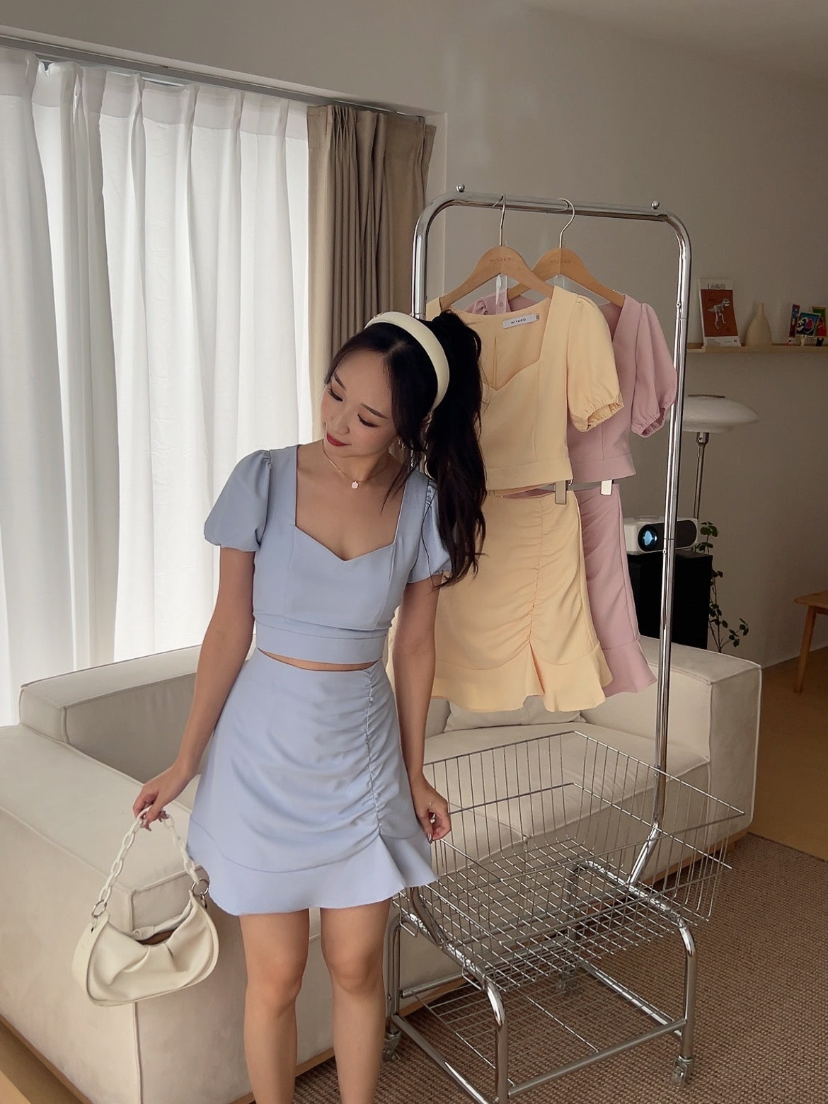 Audrey Ruffle Mini Skirt in Yellow