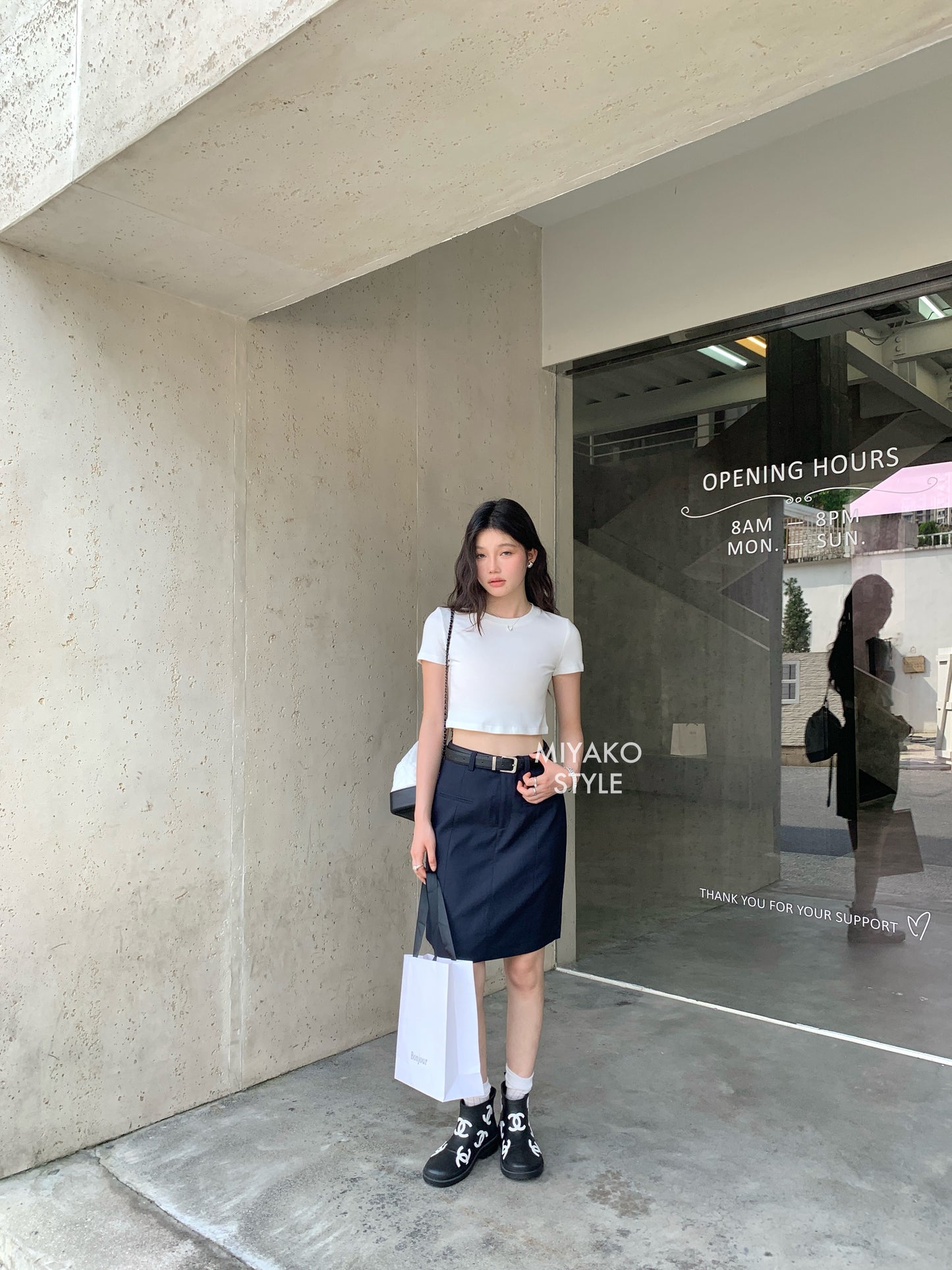 (DEFECT) Anna Short Sleeve Crop Top