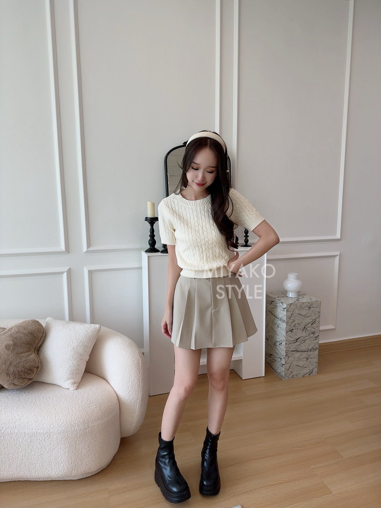 Aurora tennis skirt in Khaki