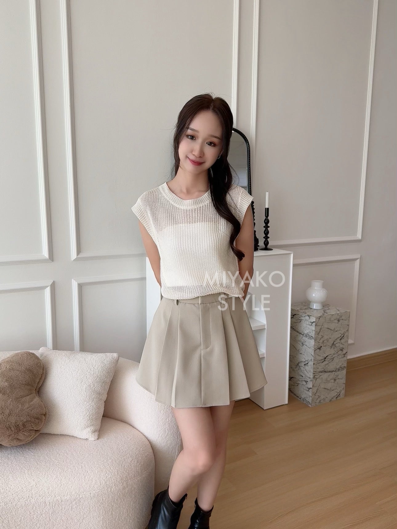 Aurora tennis skirt in Khaki