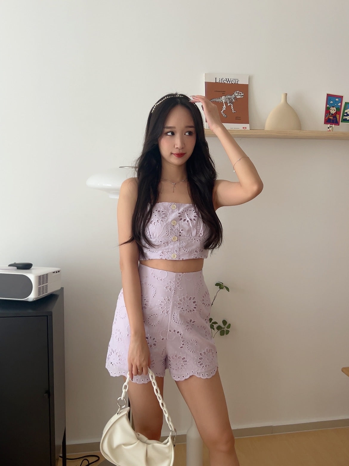 Summer Cotton Eyelet Bottom in Purple