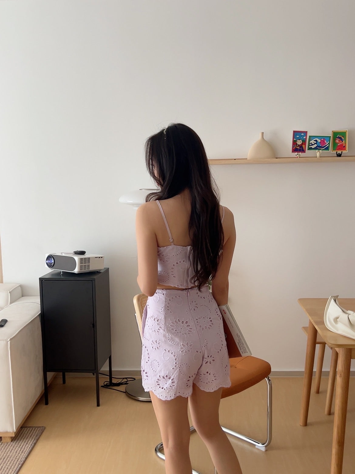 Summer Cotton Eyelet Bottom in Purple
