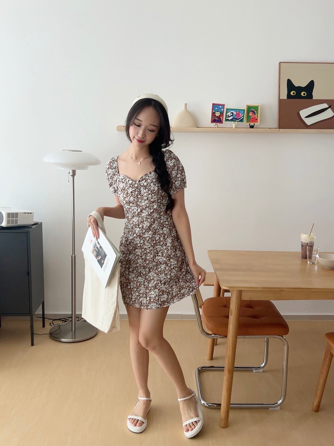 Jane Vintage Dress in Brown