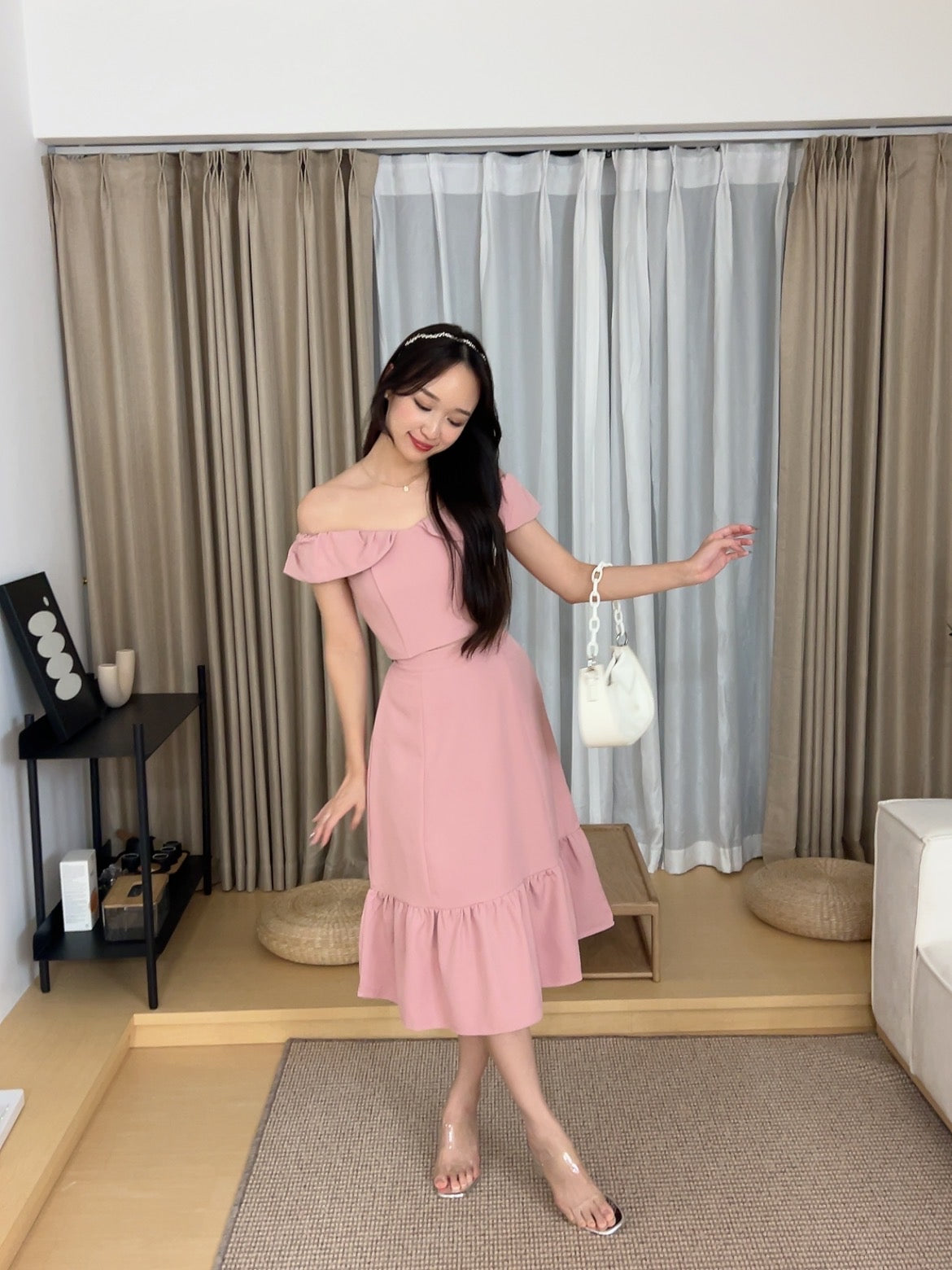 Elizabeth top+midi skirt Pink