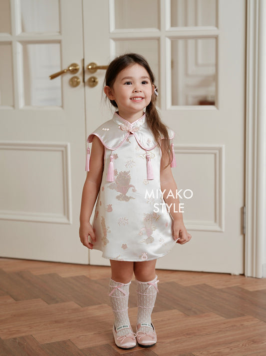 【喜乐龙龙】Joyful Dragon Little Girl Dress in Pink 粉色 (小女孩 )