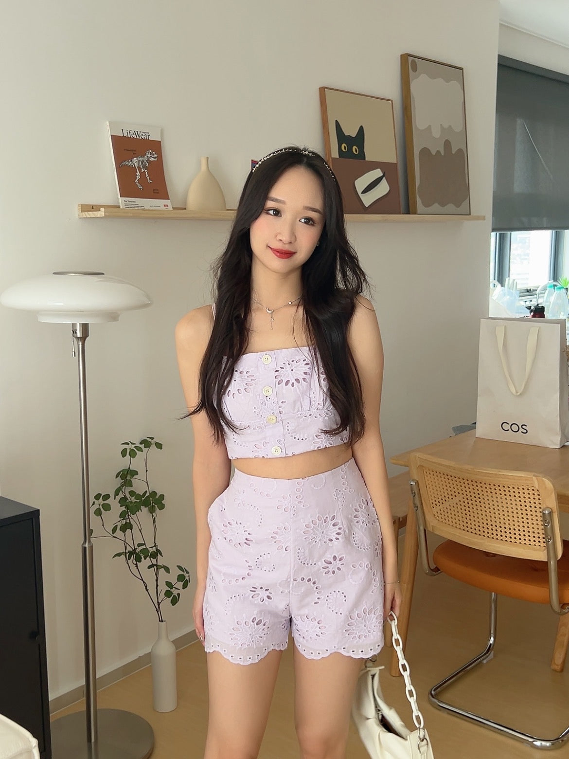 Summer Cotton Eyelet Bottom in Purple