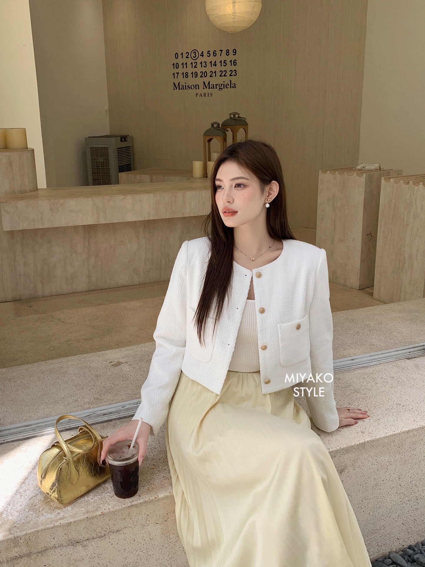 Coco Tweed Jacket in White