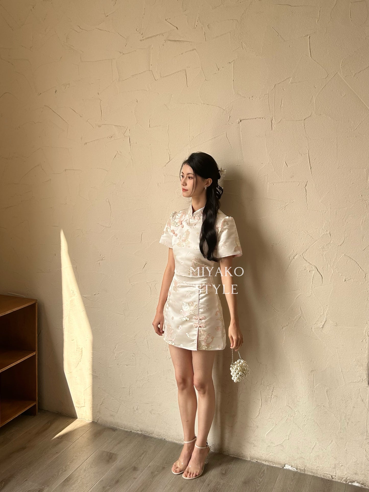 【喜乐龙龙】Joyful Dragon Cheongsam Classic Top in Pink 粉色(斜扣上衣only)