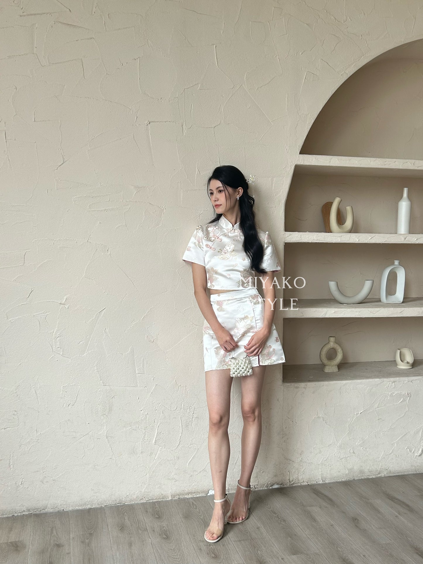 【喜乐龙龙】Joyful Dragon Cheongsam Classic Top in Pink 粉色(斜扣上衣only)