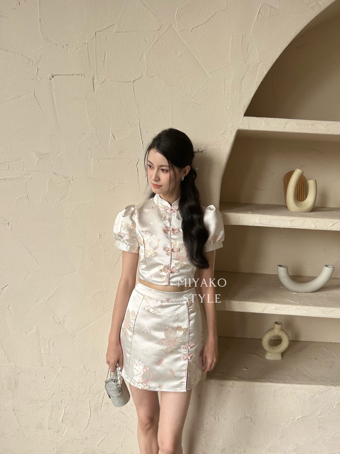 【喜乐龙龙】Joyful Dragon Mini Skirt in Pink 粉色(女短半身裙 only)