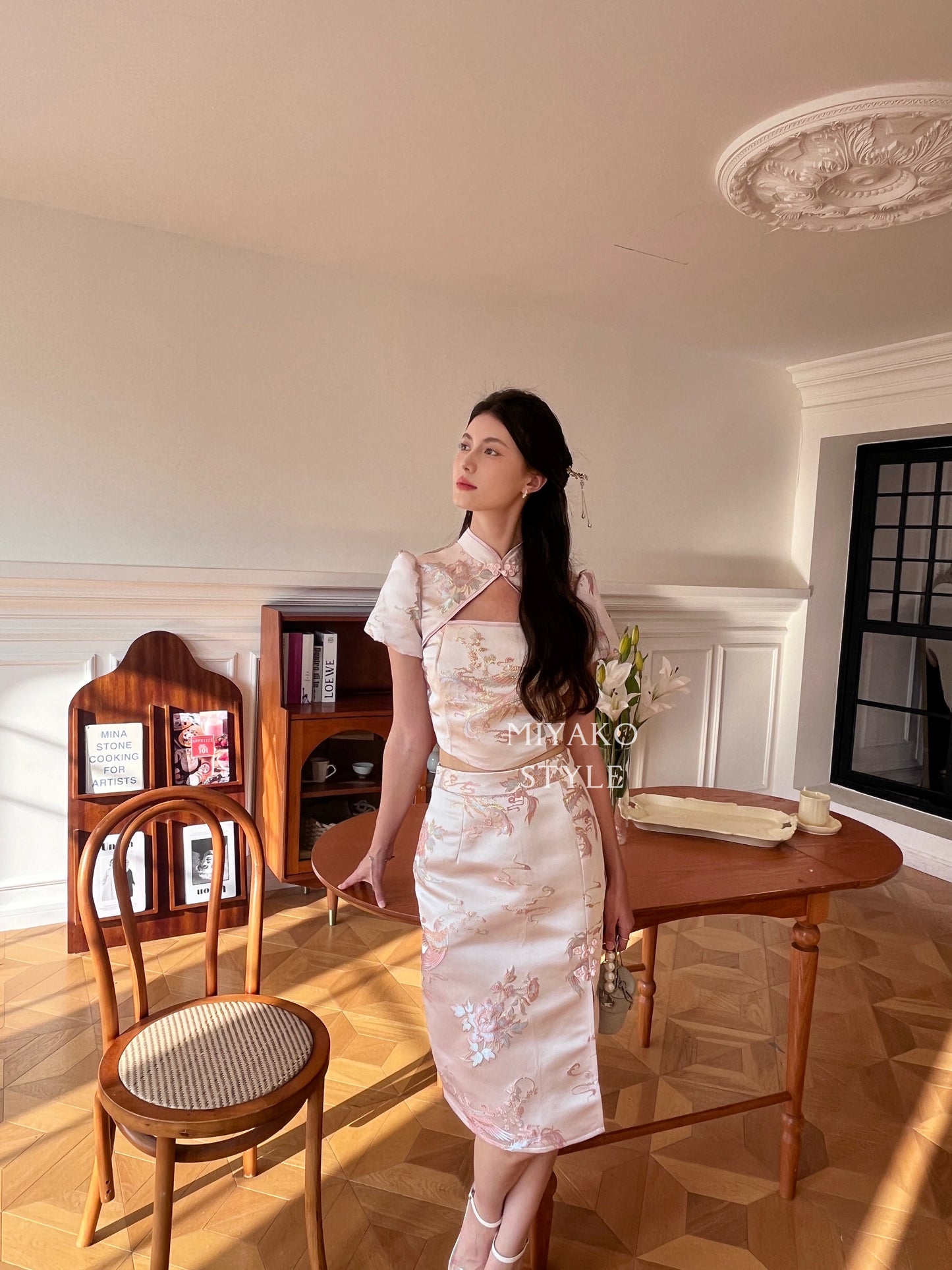 【凤华绝代】Midi Skirt in Pink 粉色(半身裙only)