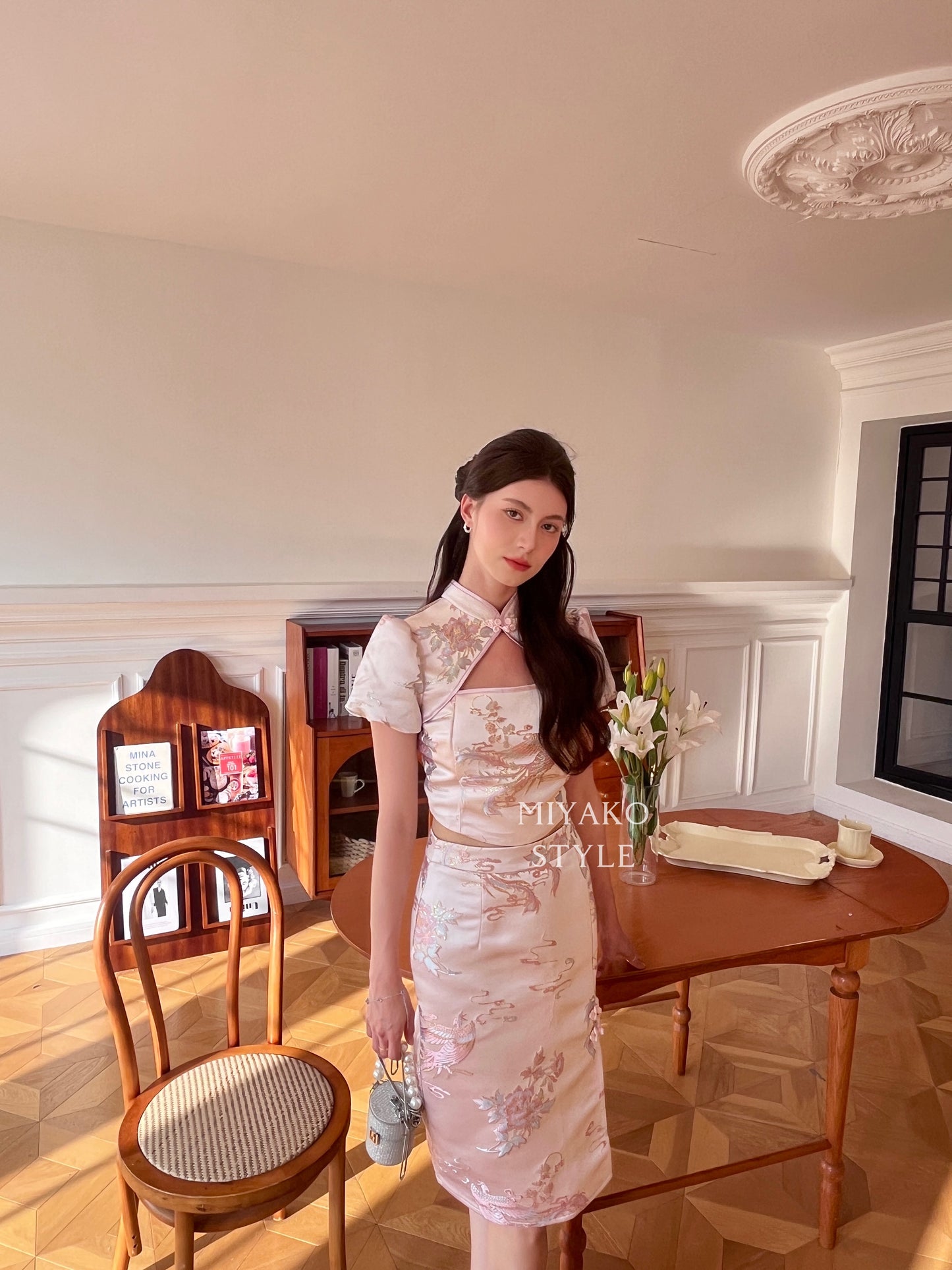 【凤华绝代】Midi Skirt in Pink 粉色(半身裙only)