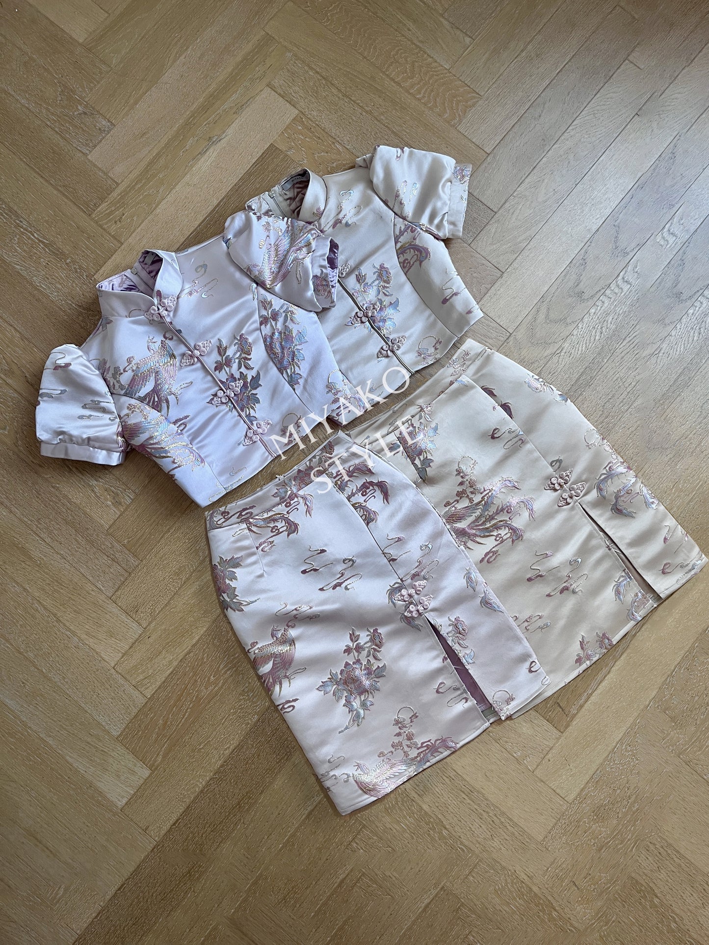 【凤华绝代】Phoenix cheongsam midi skirt in champagne 香槟金 (半身裙only)