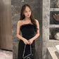 Emelyn Furry Dress in Black