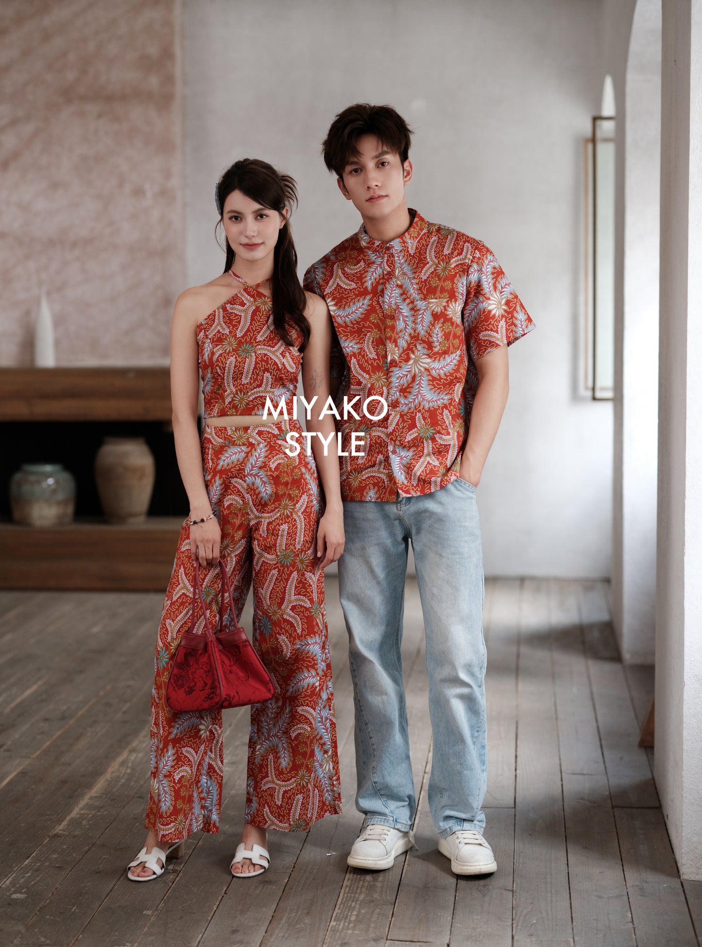Batik Men Suit in Red