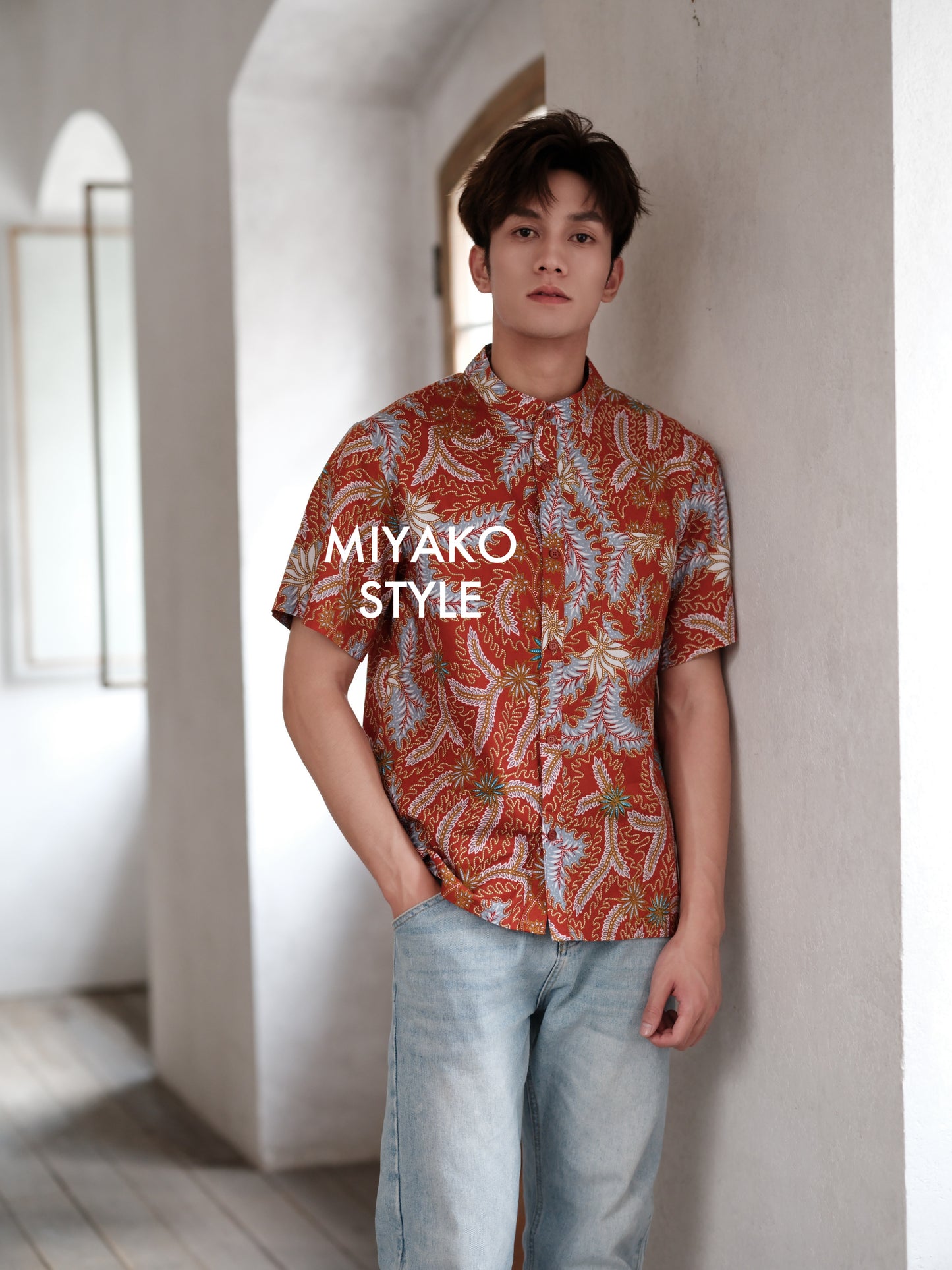 Batik Men Suit in Red
