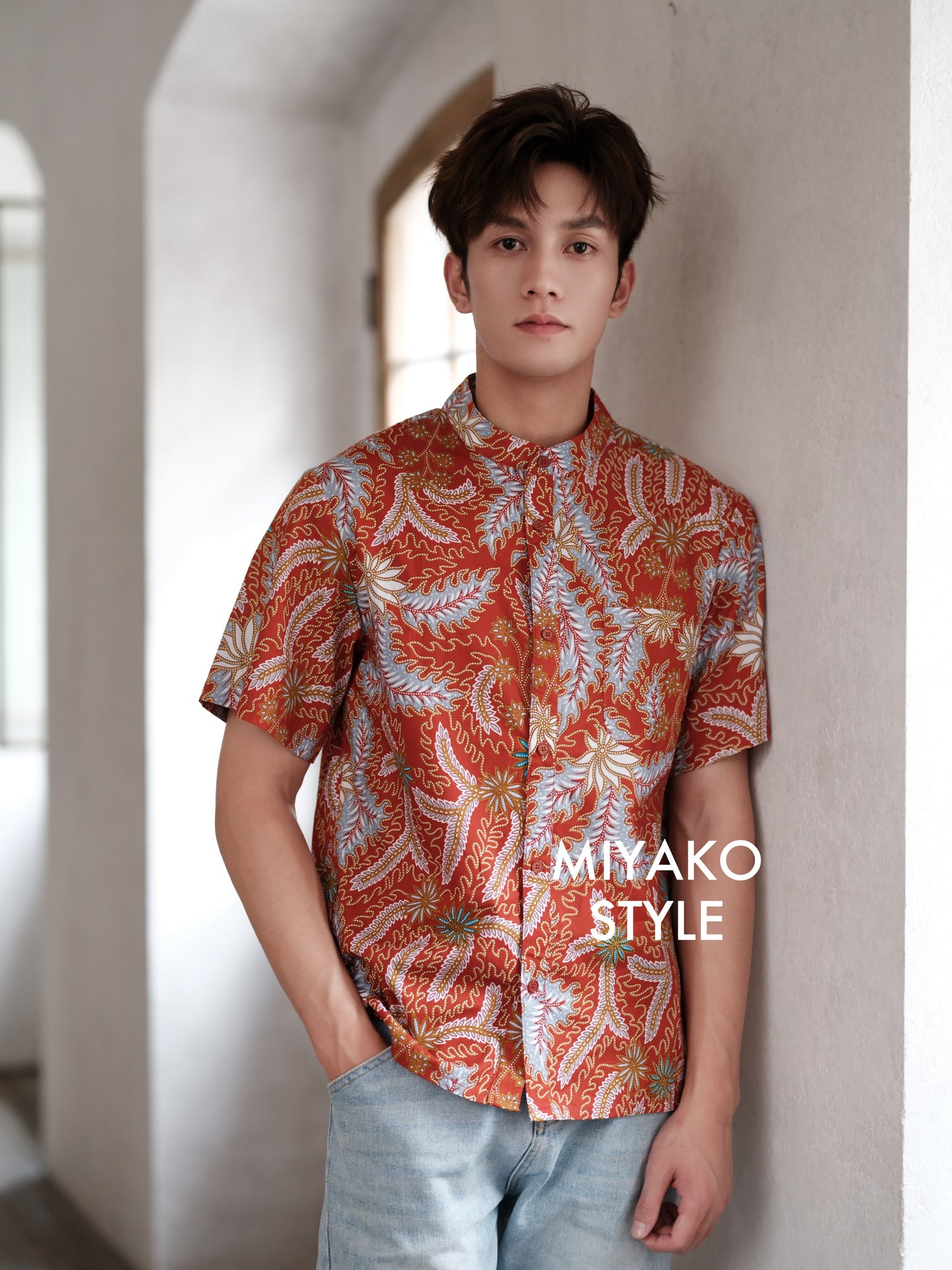 Batik Men Suit in Red