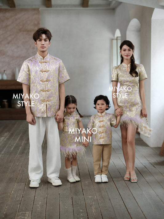 【星光熠熠】Glimmer Cheongsam Girl Top in Purple 紫色小女孩上衣ONLY