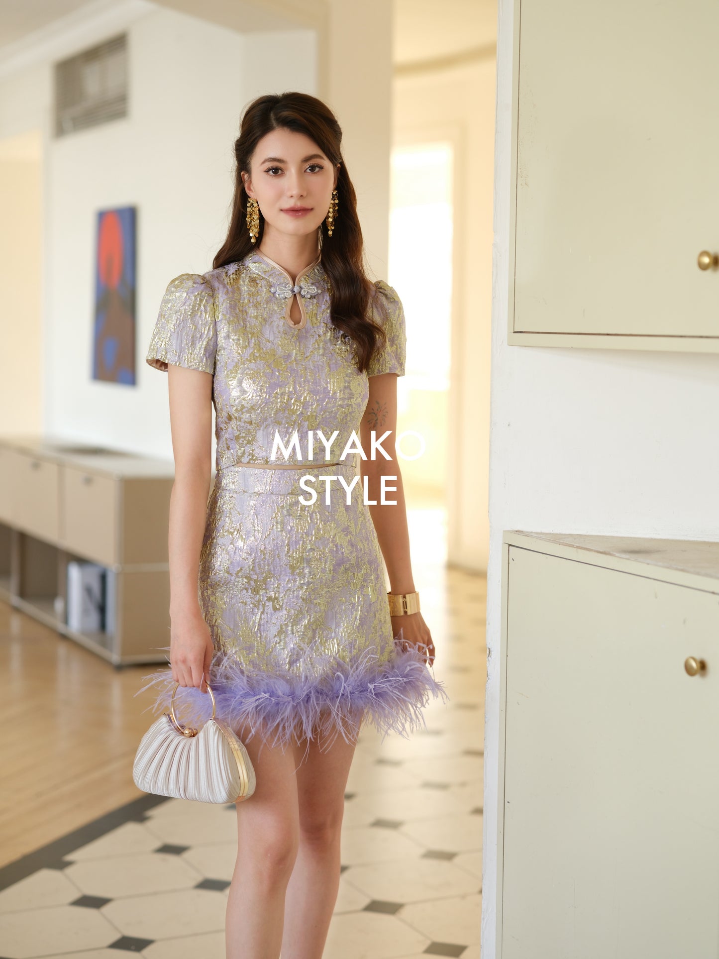 【星光熠熠】Glimmer Cheongsam Girl Top in Green 薄荷绿小女孩上衣ONLY