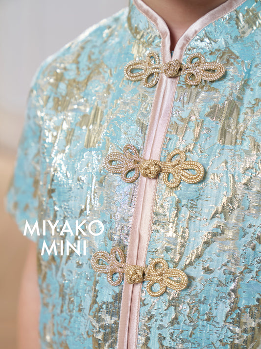 【星光熠熠】Glimmer Cheongsam Boy Suit in Green 小男孩唐装薄荷绿