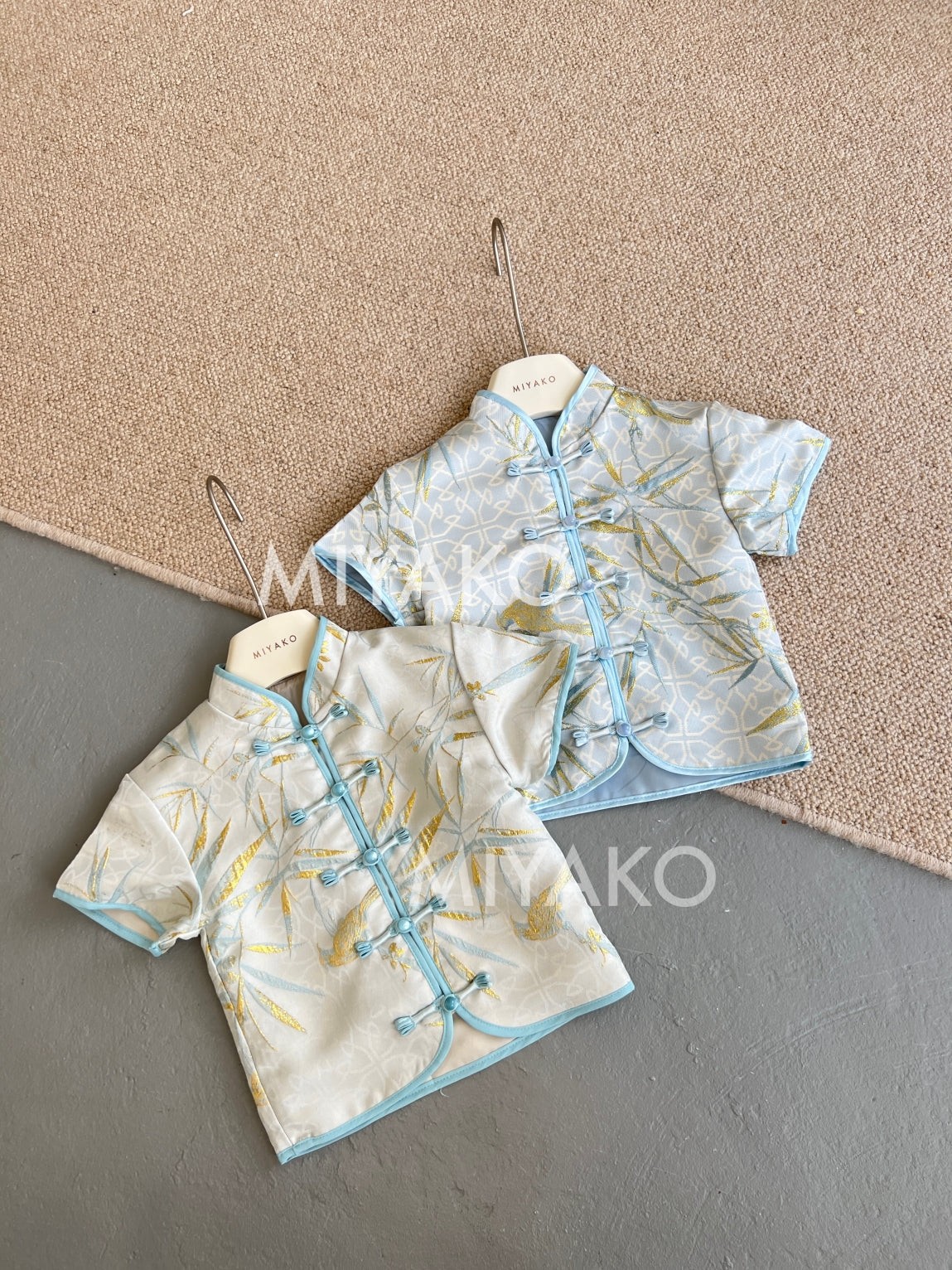 (DEFECT)【鎏金竹叶】JIN Premium Cheongsam Boy Top in Ivory