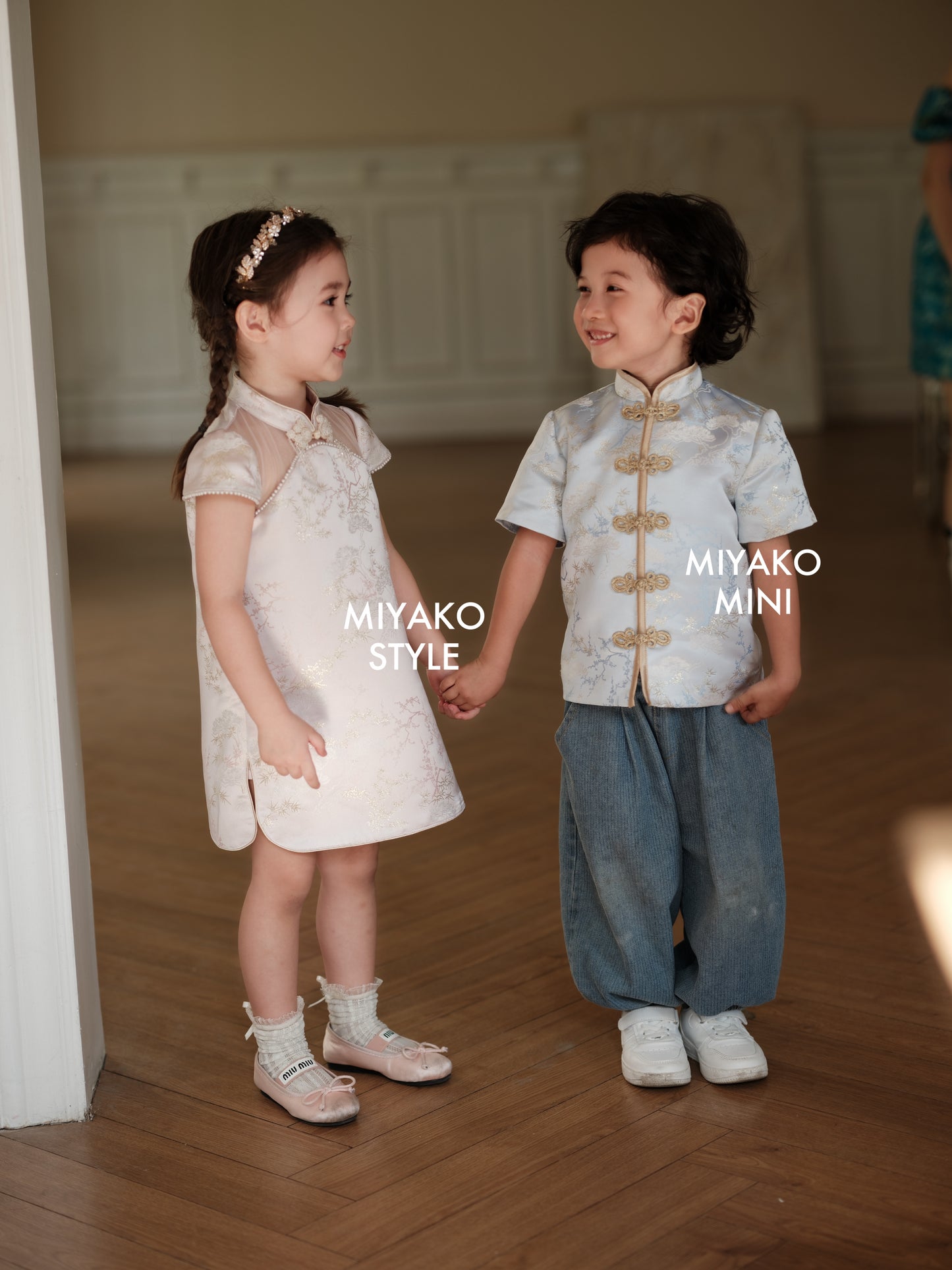 (DEFECT)【一见倾心】Stella Cheongsam Girl Dress in Blue