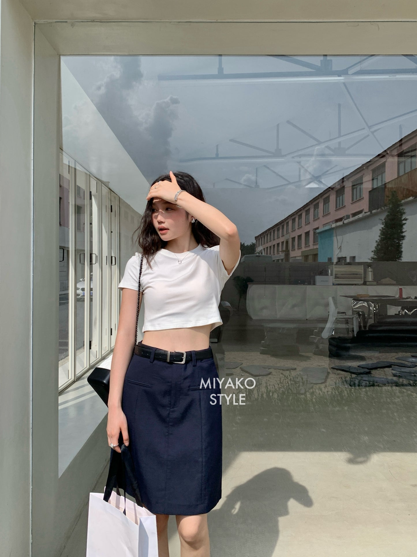 (DEFECT) Anna Short Sleeve Crop Top