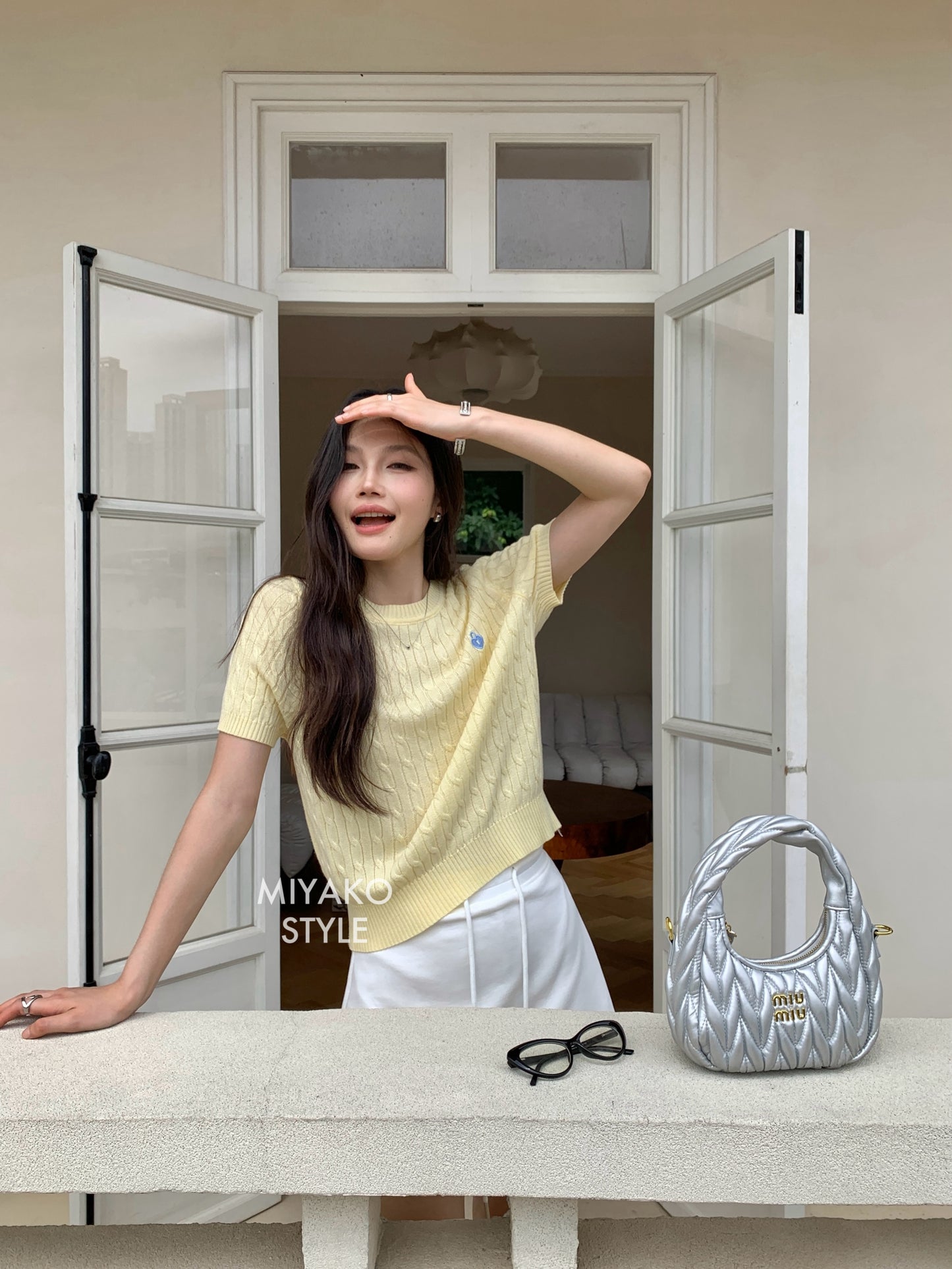 Cheese Mini Skirt in White 白色短裙