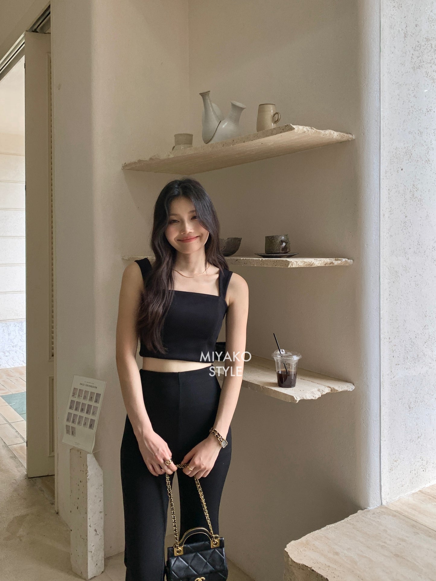 The New Premium Bra Crop Top in Black