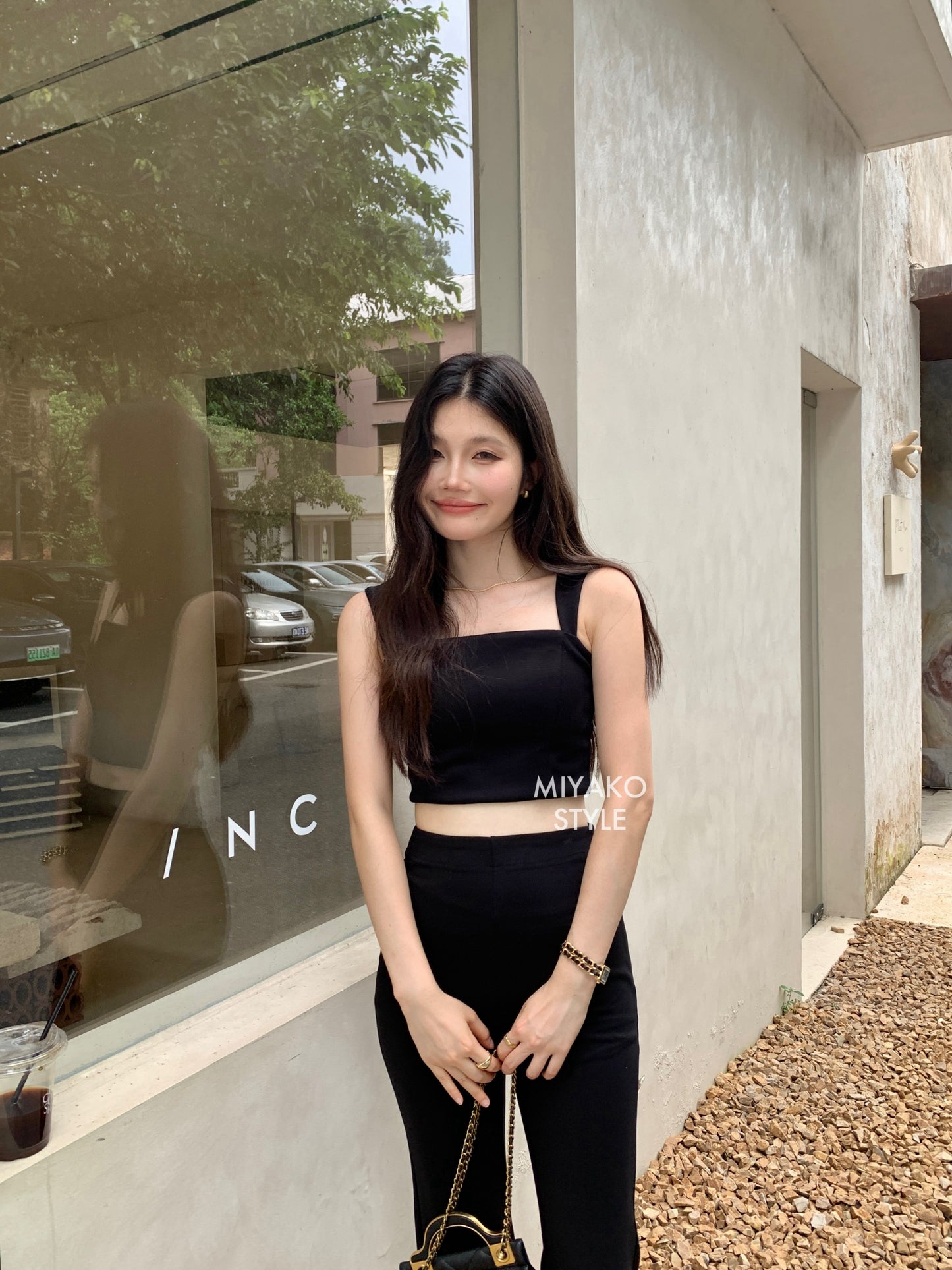 The New Premium Bra Crop Top in Black