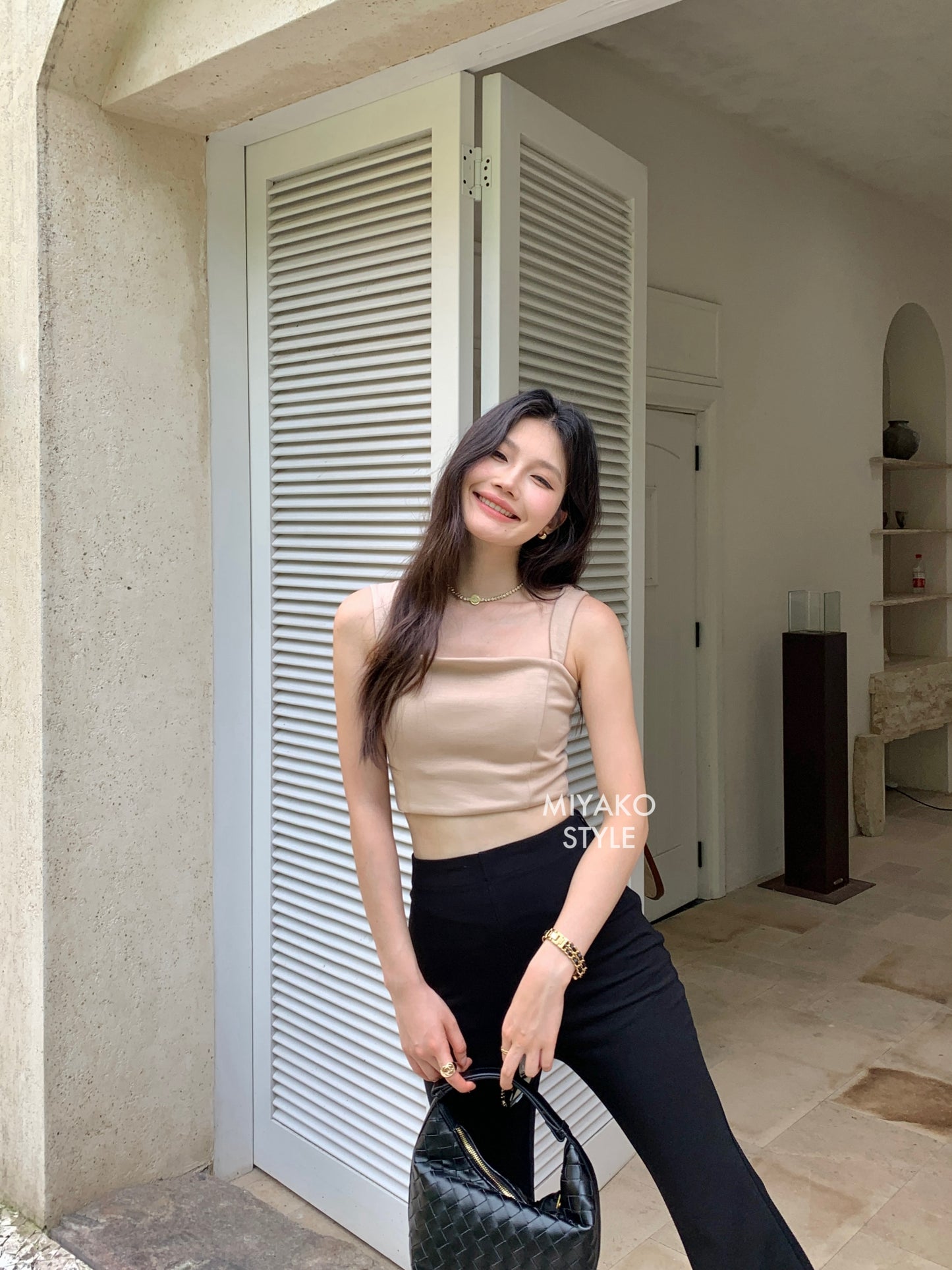 The New Premium Bra Crop Top in Khaki