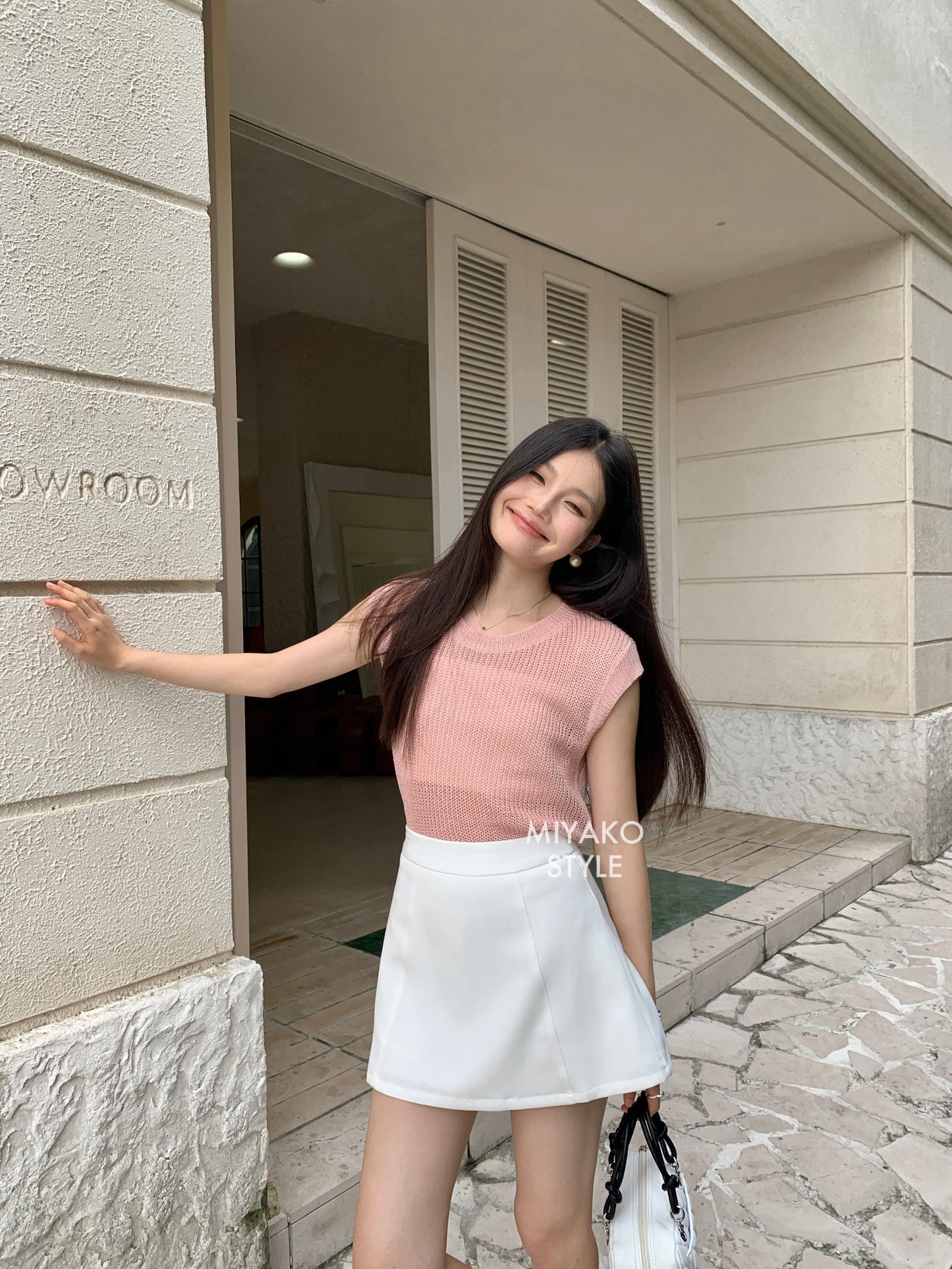 (DEFECT) Caitlyn A Line Mini Skirt in White
