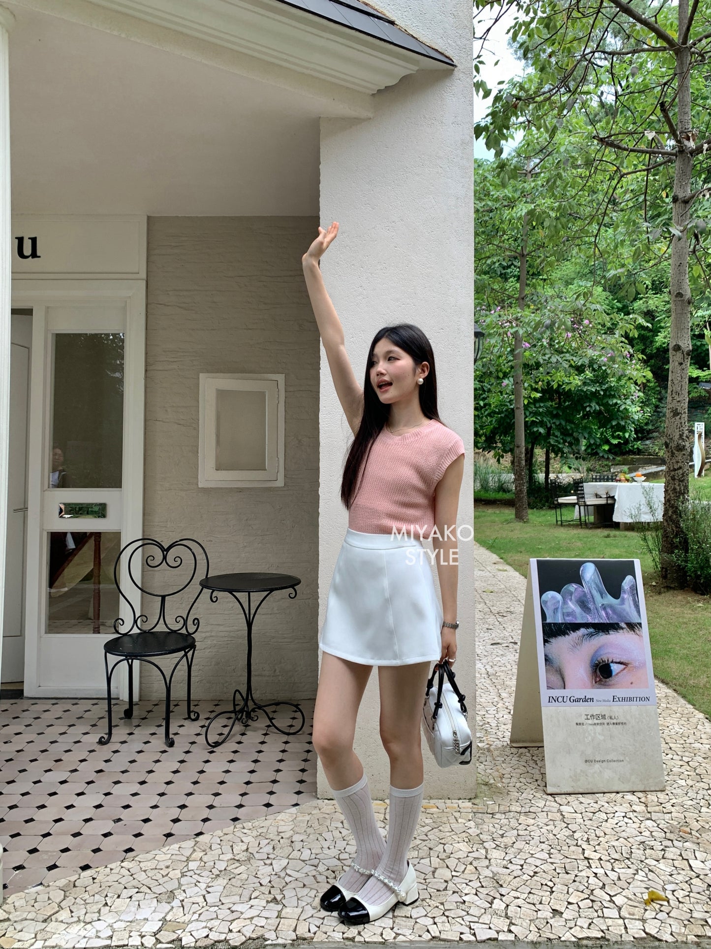(DEFECT) Caitlyn A Line Mini Skirt in White